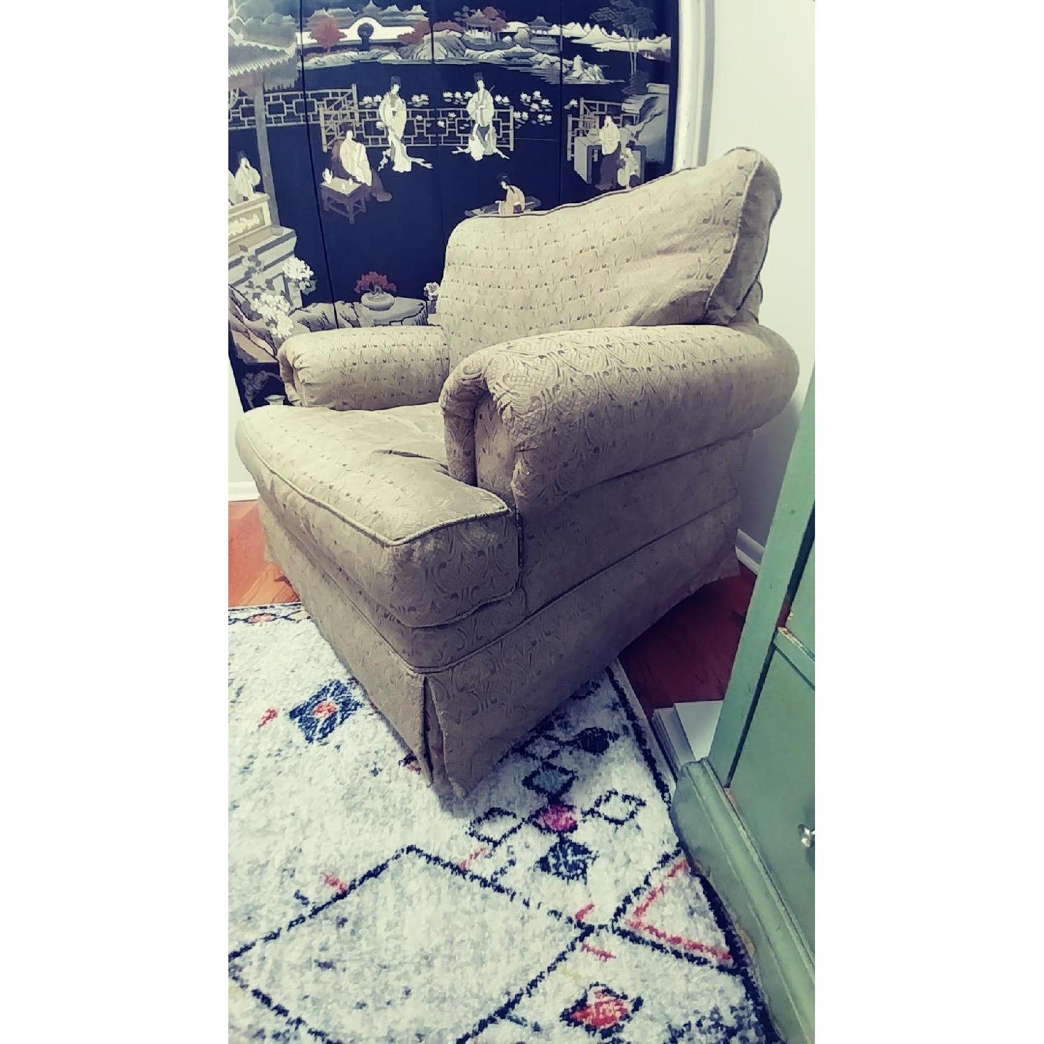 Vintage Overstuffed Armchair - image-1