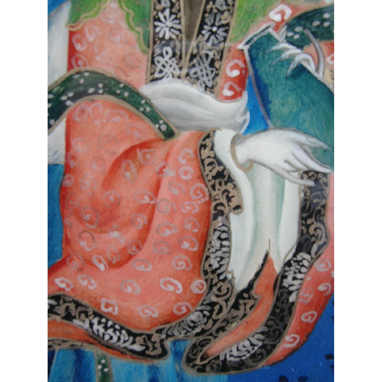 Antique Chinese Reverse Glass Paintings of Beauties - image-5