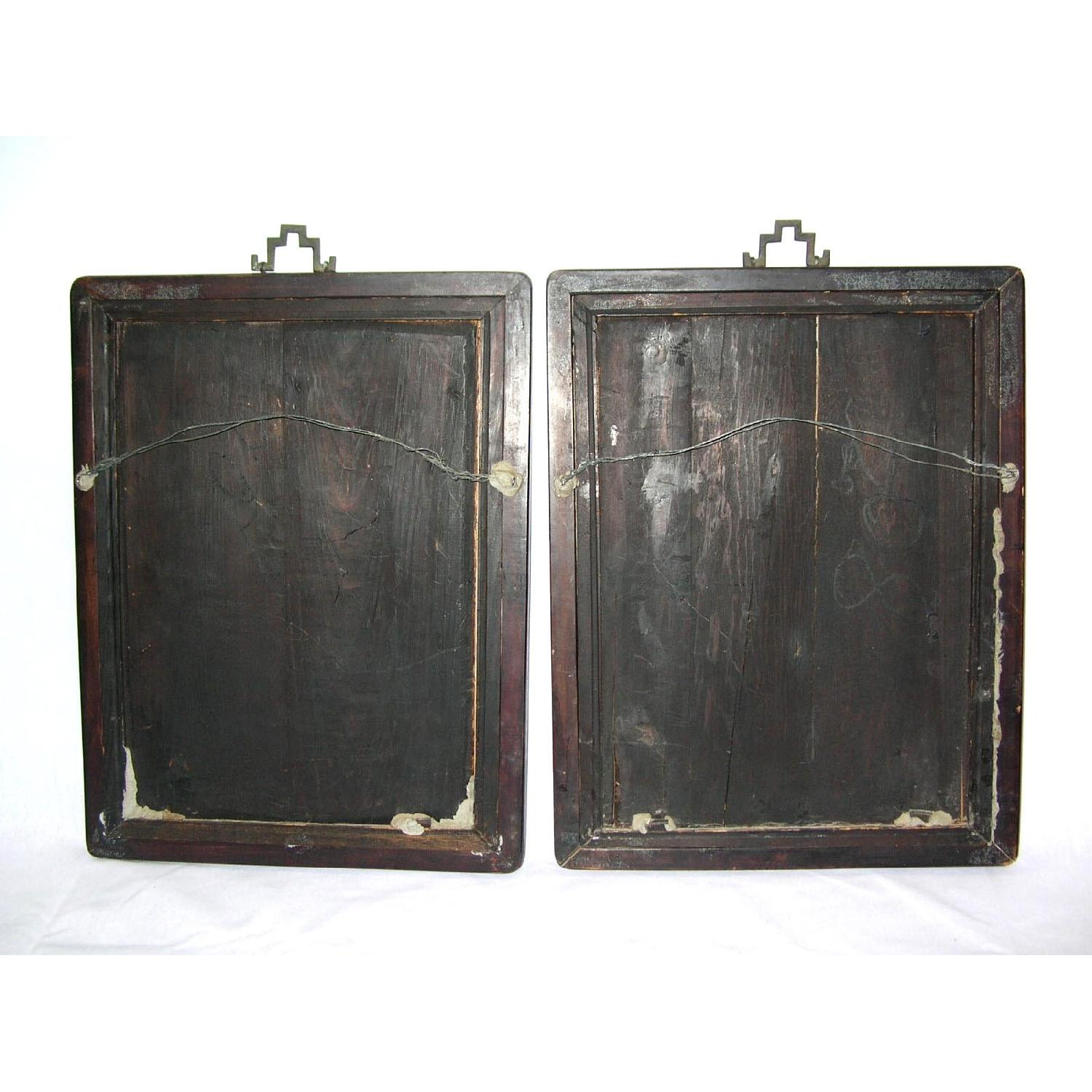 Antique Chinese Reverse Glass Paintings of Beauties - image-9