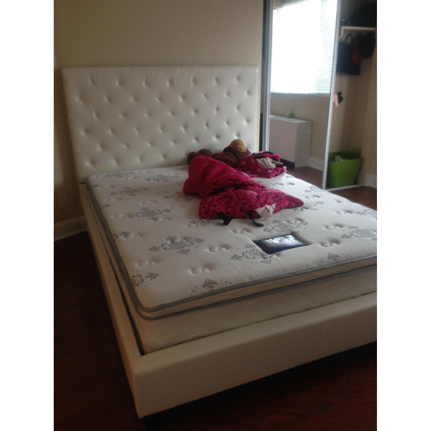 Tribecca Home Sophie Tufted Queen Upholstered Platform Bed - image-1