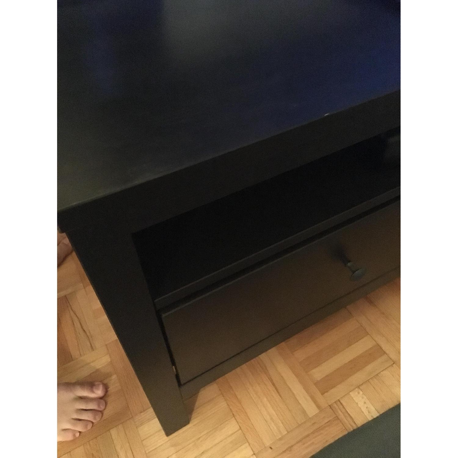 Ikea Black Wood Media Storage Console AptDeco