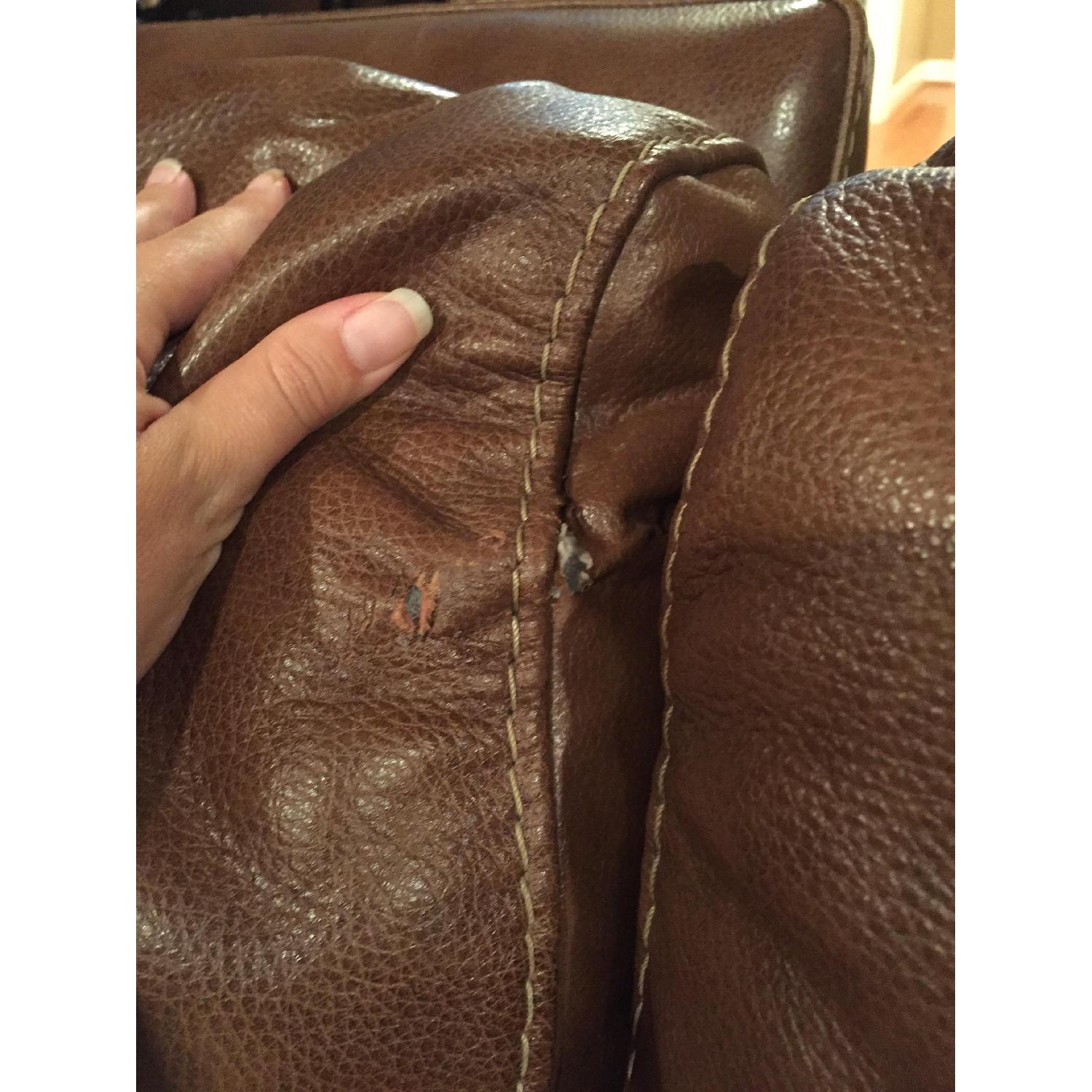 Ashley's Lensar Reclining Sofa w/ Console in Nutmeg - image-7