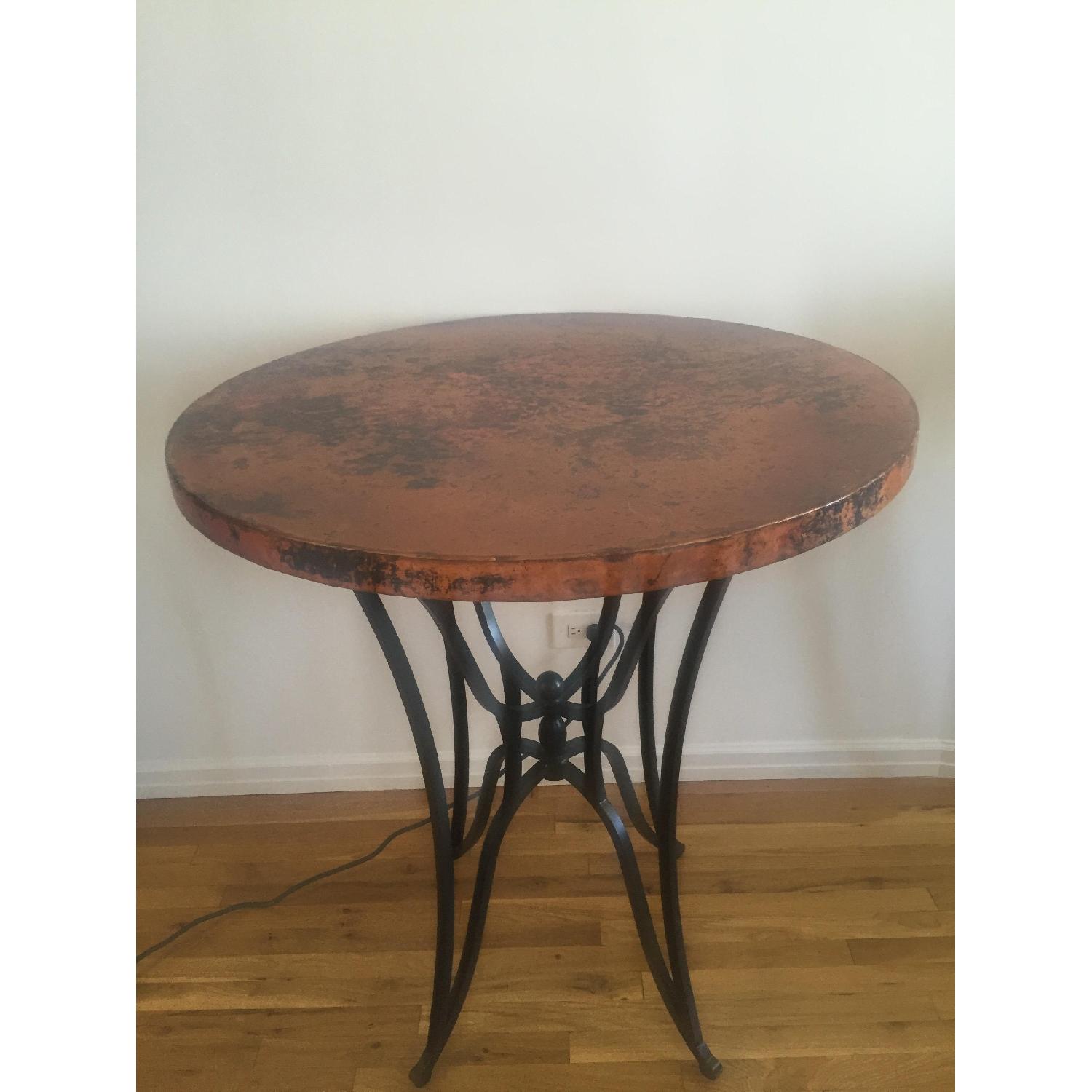 Arhaus Kenya Copper Round Top Bar Table w/ 2 Chairs AptDeco