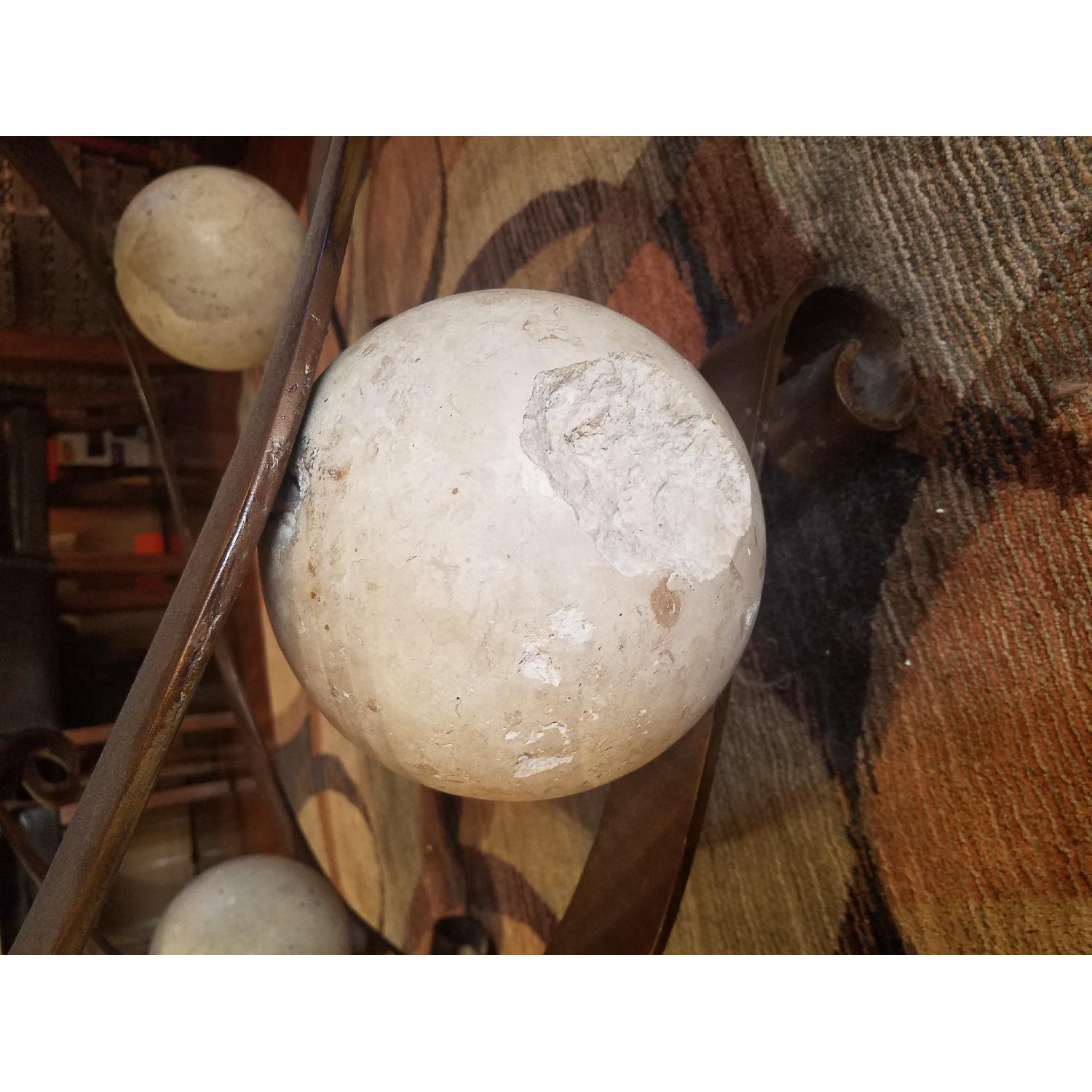 Ashley's Glass Top Coffee Table w/ Iron & Marble Base - image-5