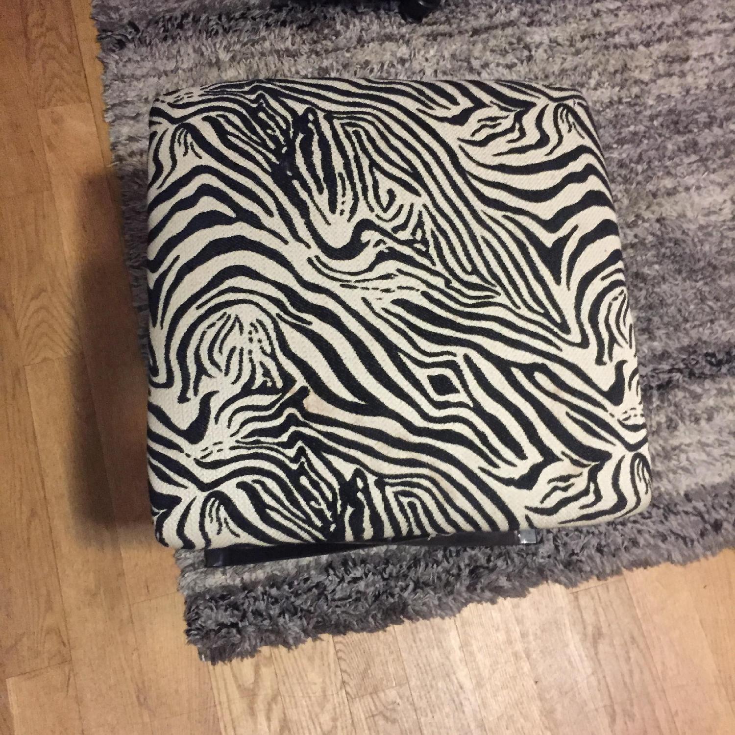 Joss & Main Zebra Printed Footstool - image-1