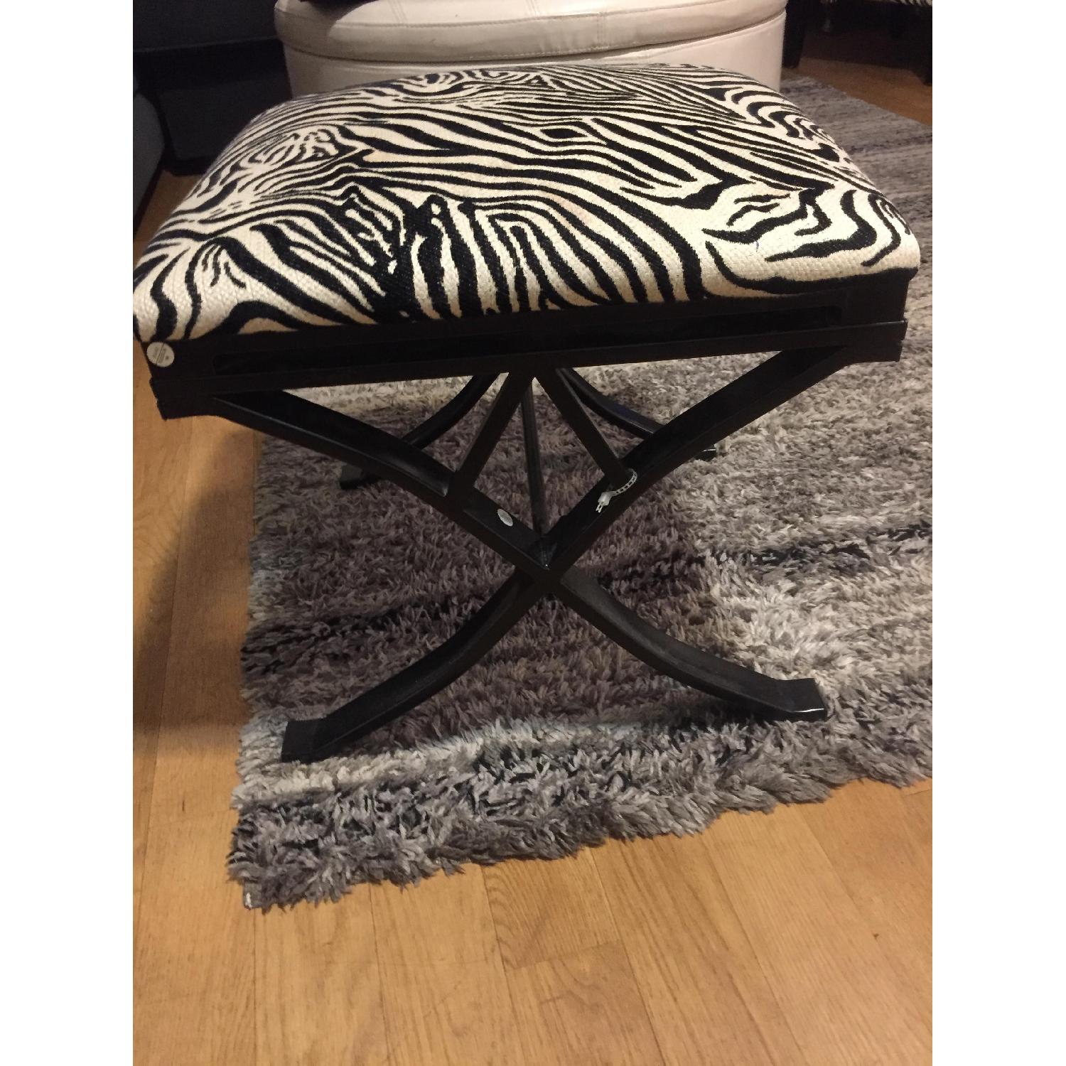 Joss & Main Zebra Printed Footstool - image-2