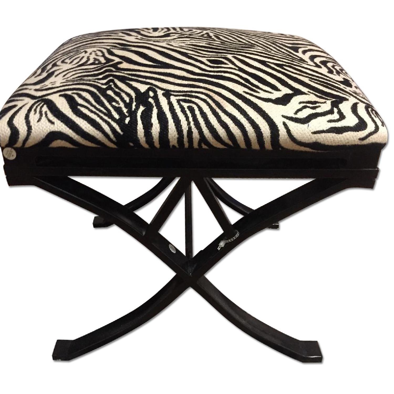Joss & Main Zebra Printed Footstool - image-0