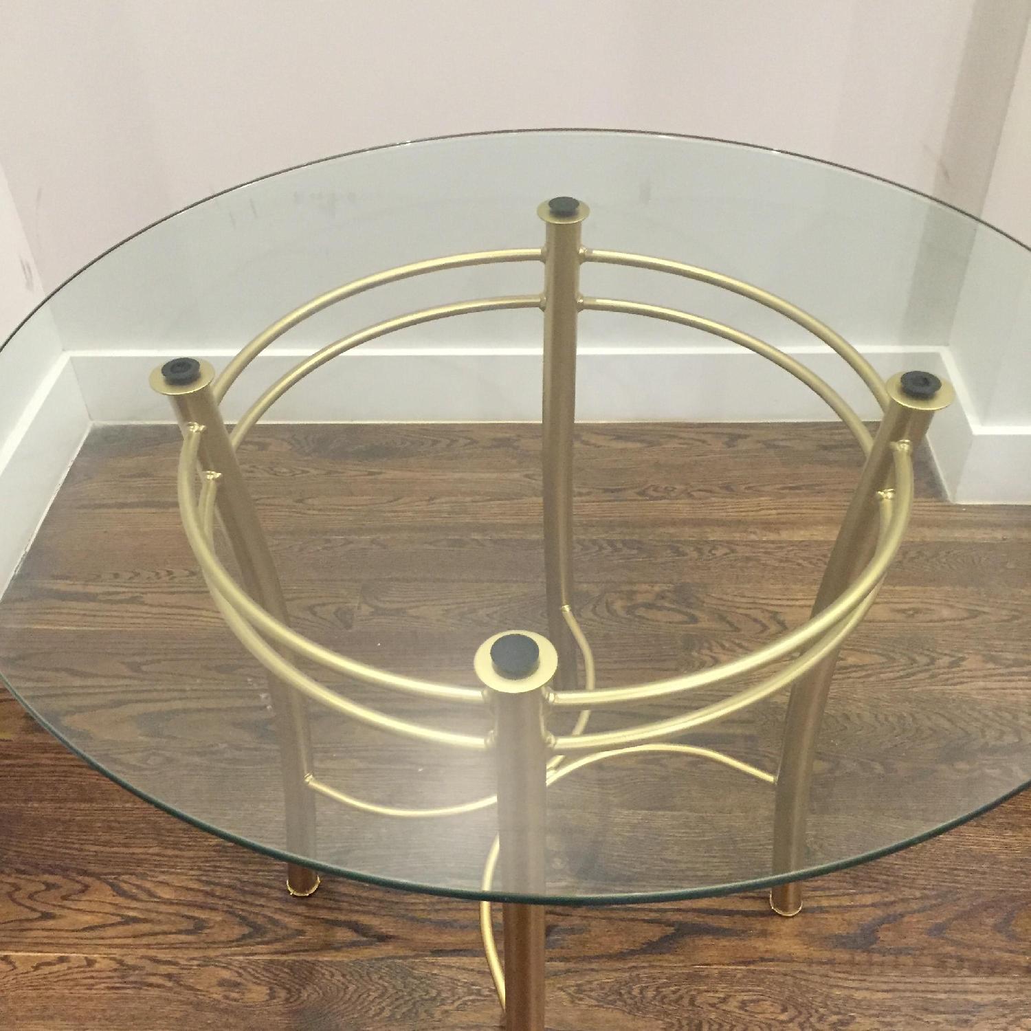 Gold Contemporary Glass Kitchen Breakfast Nook Table - image-2