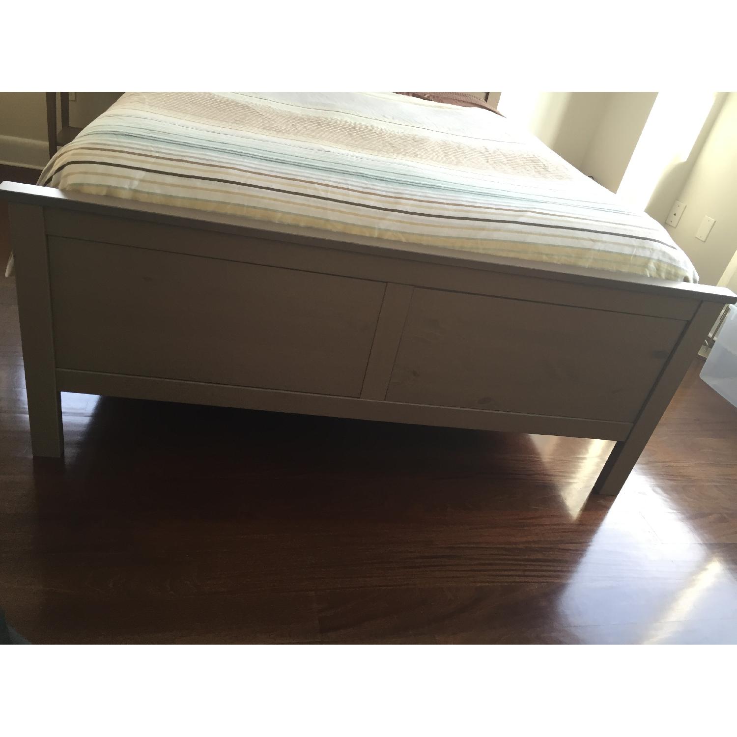 Ikea Hemnes Queen Size Bed Frame + Nightstand in Gray - image-2
