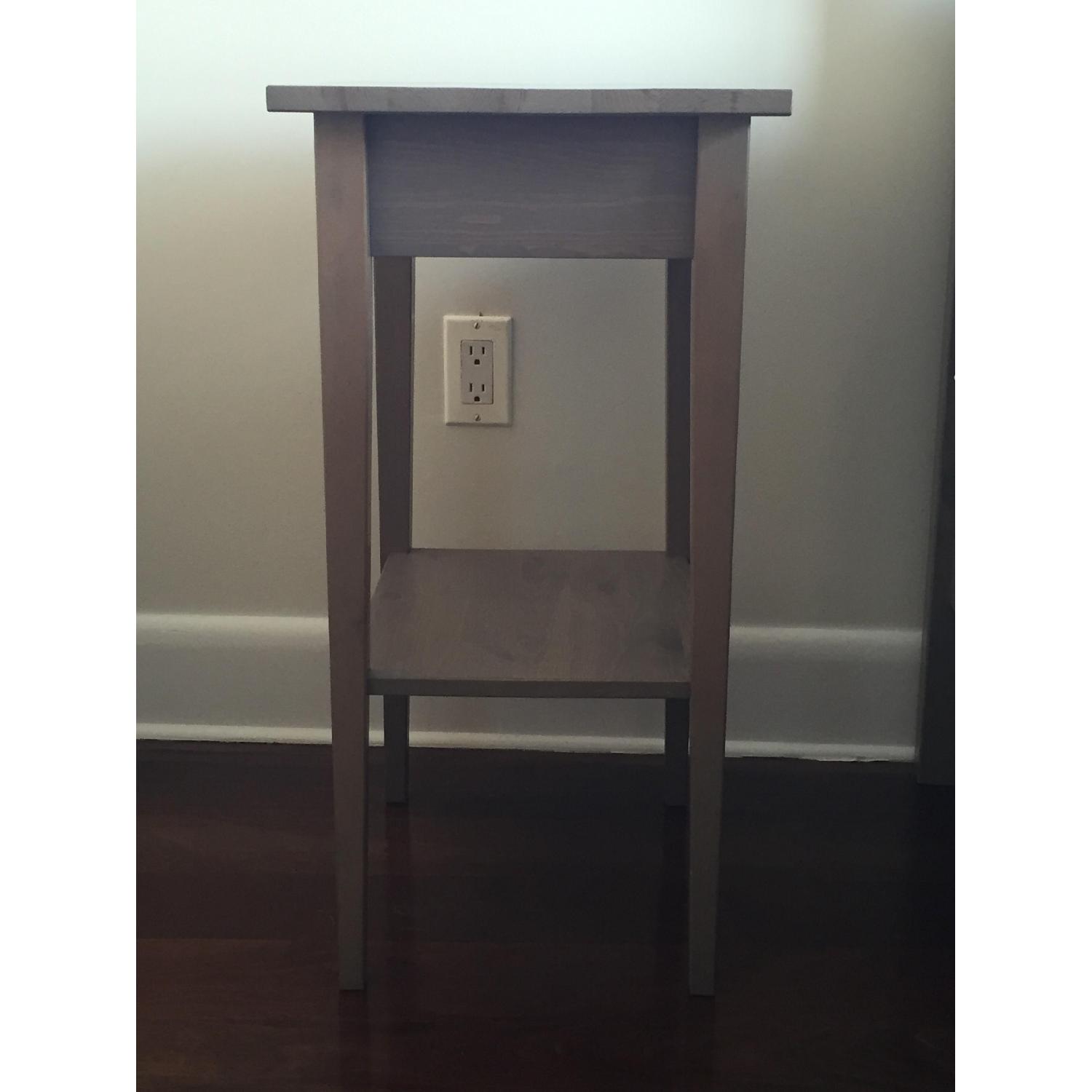 Ikea Hemnes Queen Size Bed Frame + Nightstand in Gray - image-4