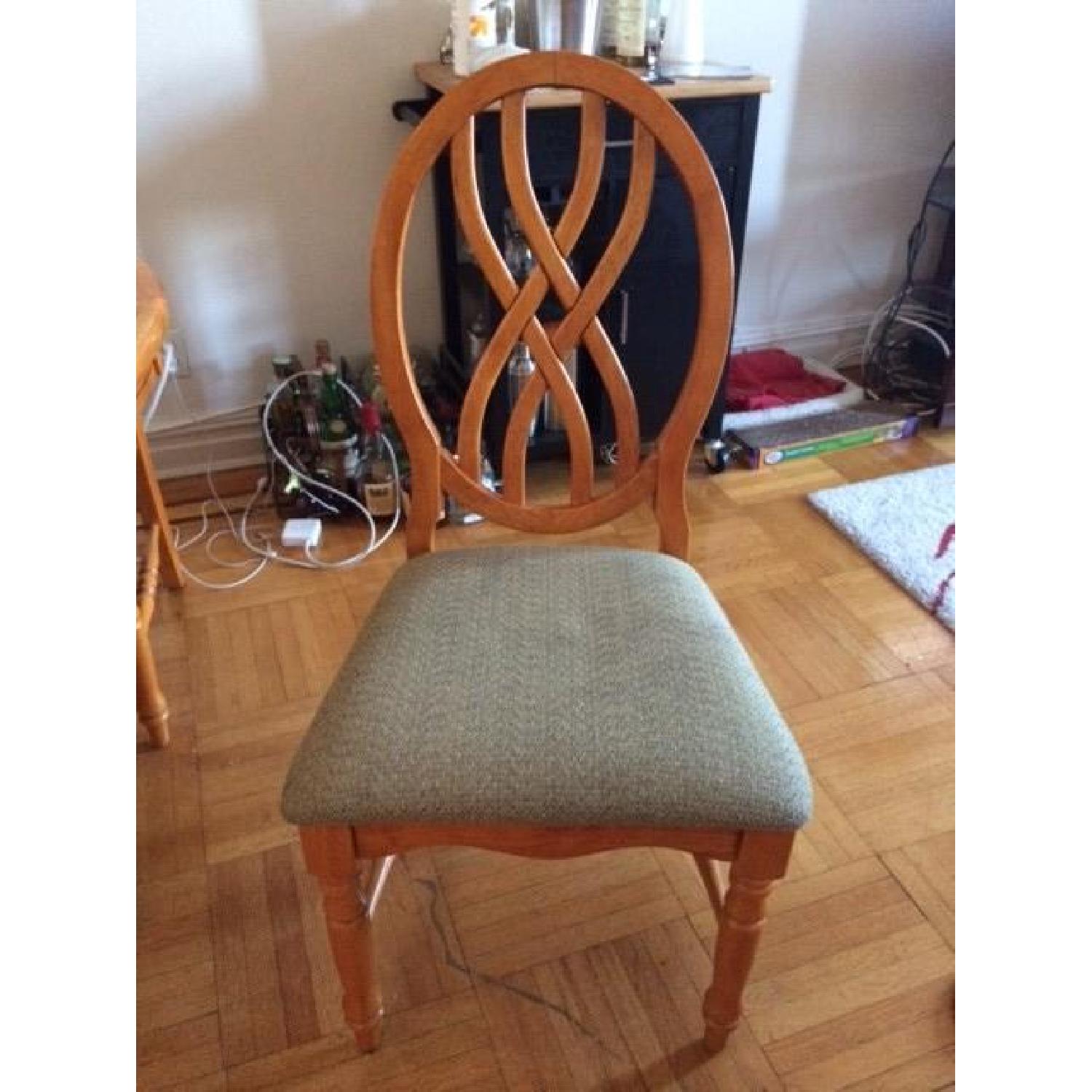 Wooden Tile Top Kitchen Table w/ 4 Fabric Chairs - image-1