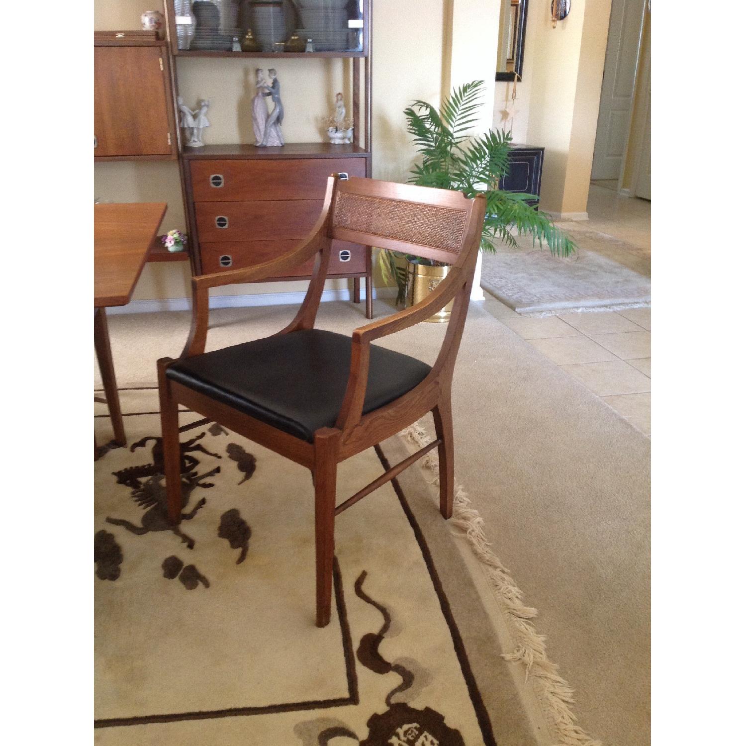 American Martinsville Vintage Walnut and Cane Dining Room Set - image-2