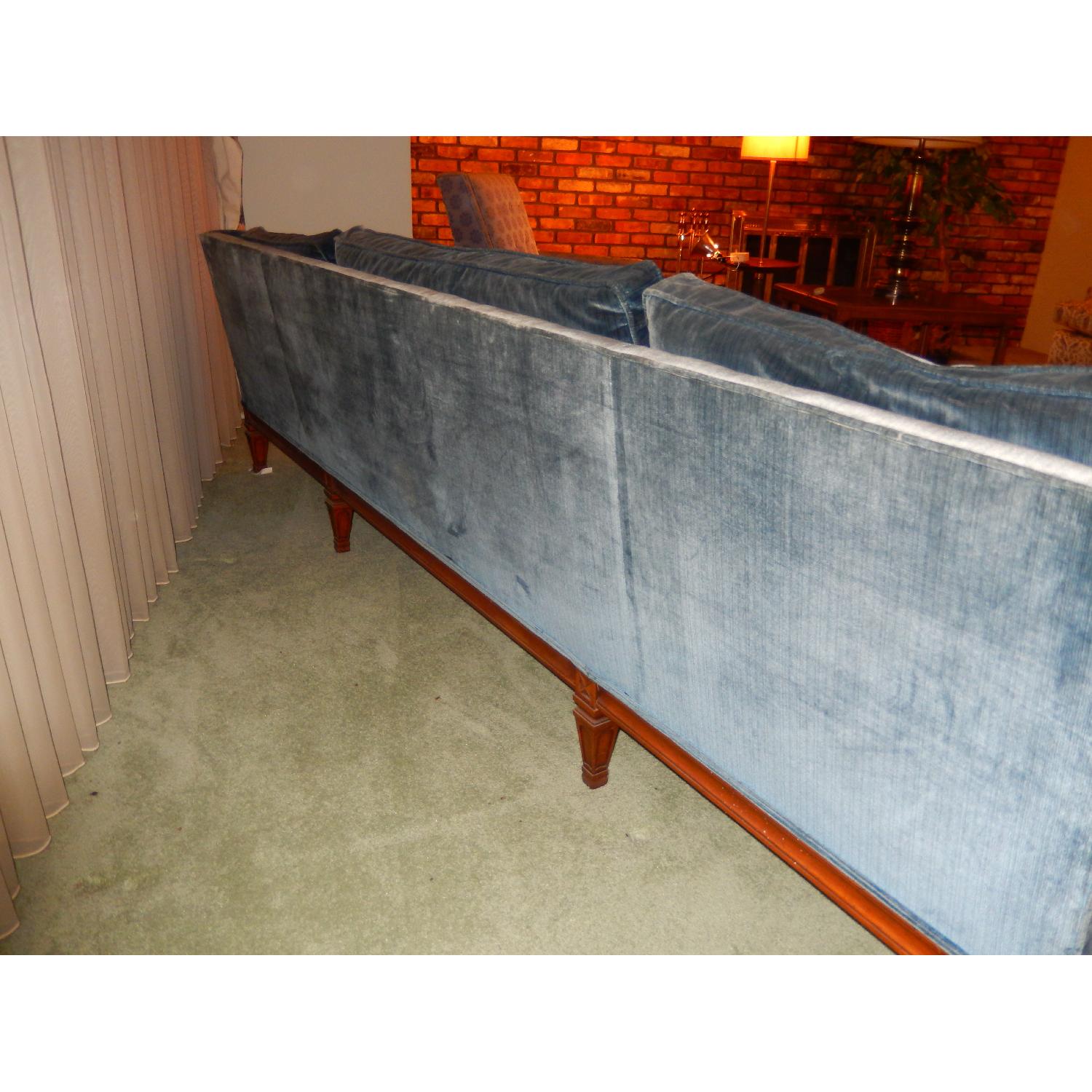 W J Sloan Blue Fabric Velvet Sofa - image-3