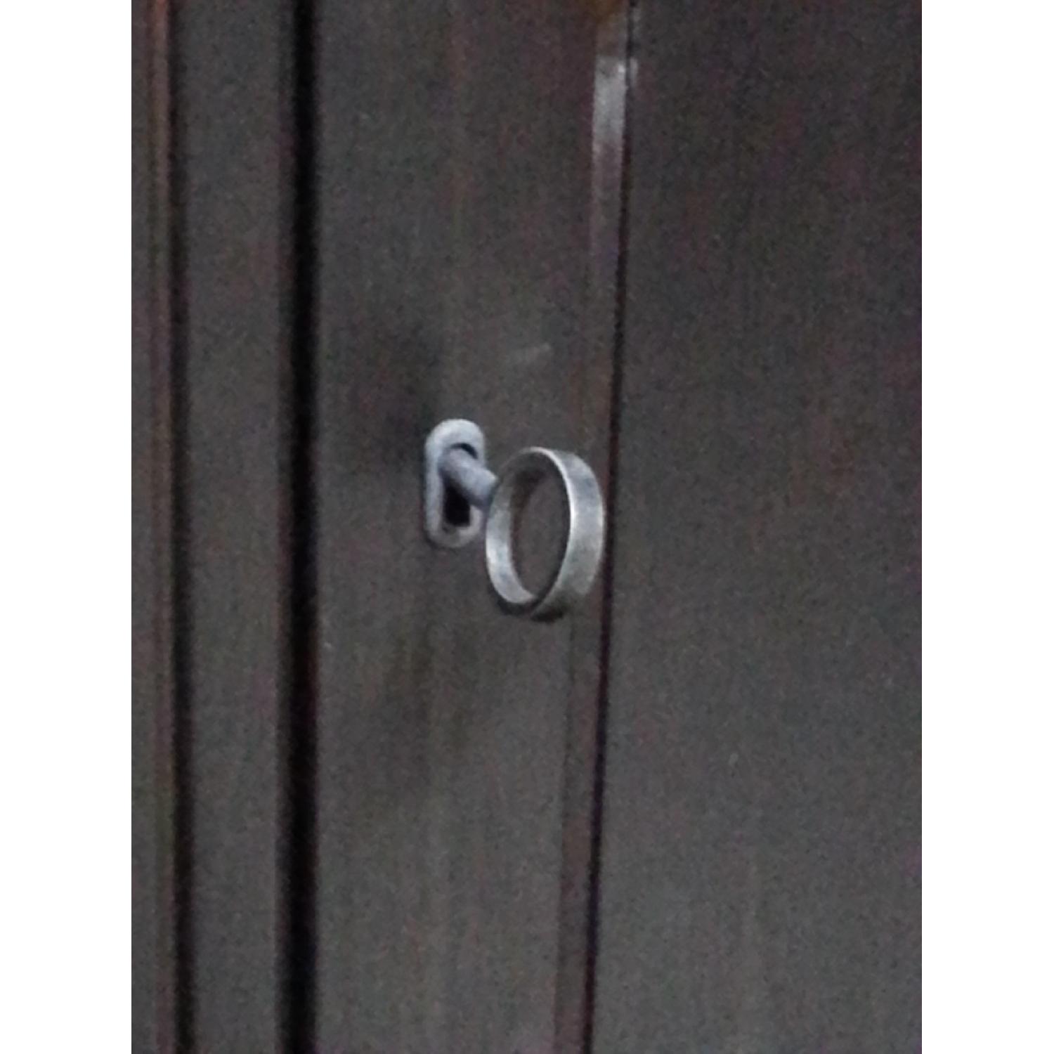 Dark Brown Wardrobe/Armoire w/ 2 Deep Drawers & Lock - image-5