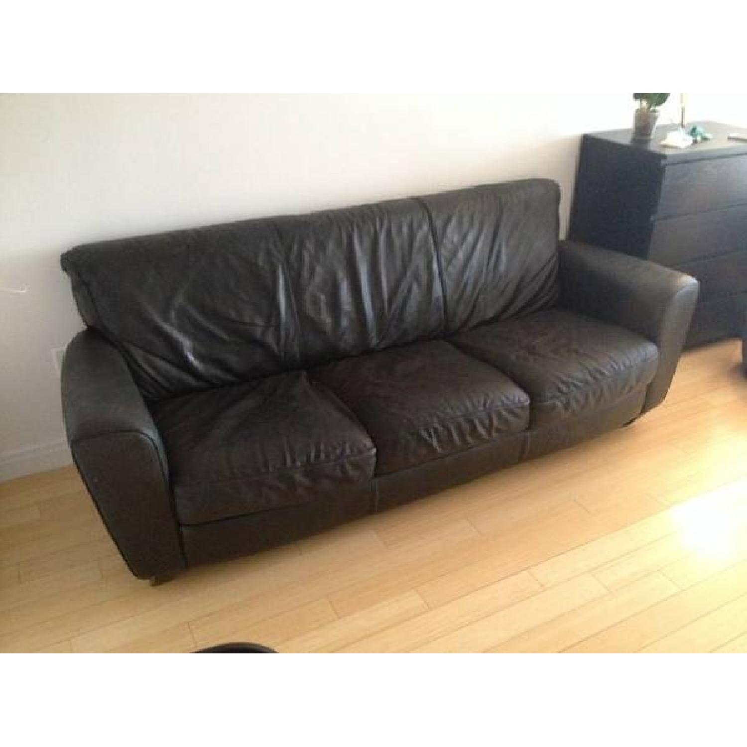 Natuzzi Italian Leather Couch AptDeco