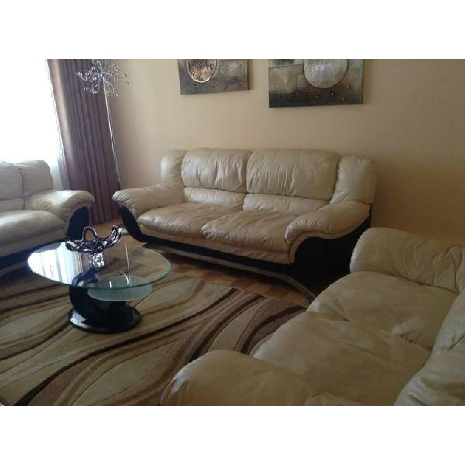 Italian Leather Living Room Set - AptDeco