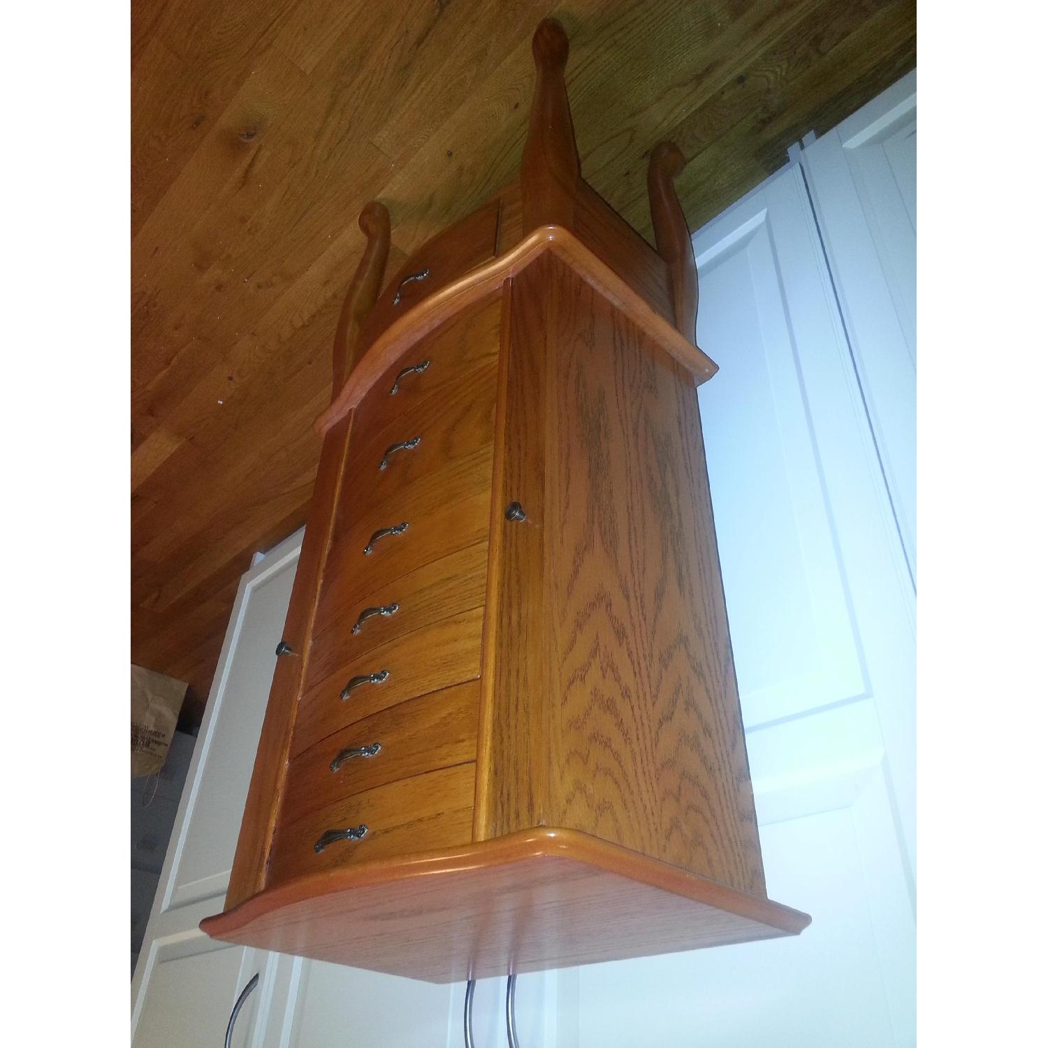 JC Penney Furniture Oak/Cherry Wood Finish Jewelry Armoire - image-2