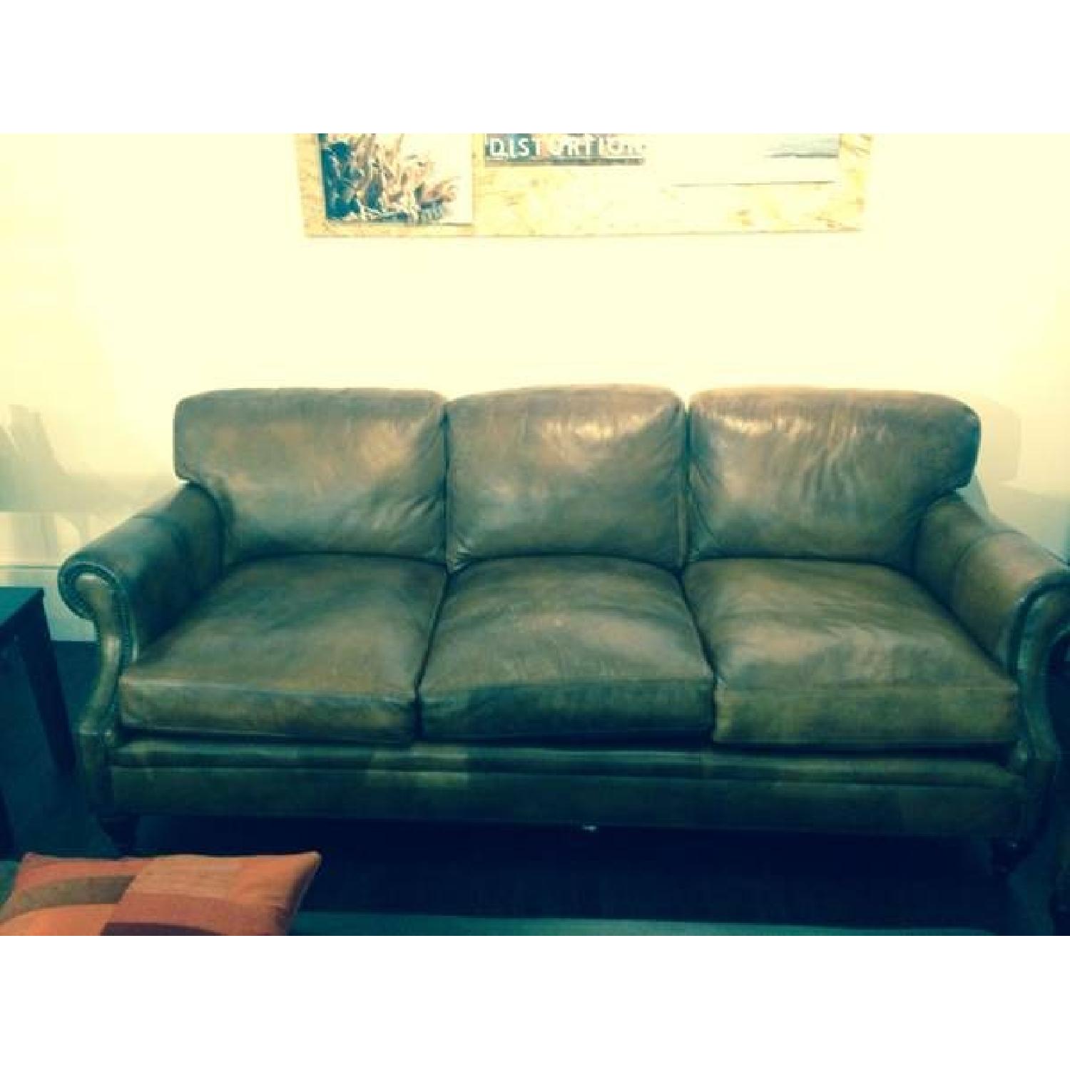 Bernhardt Leather Sofa + Chair & Footrest - image-2