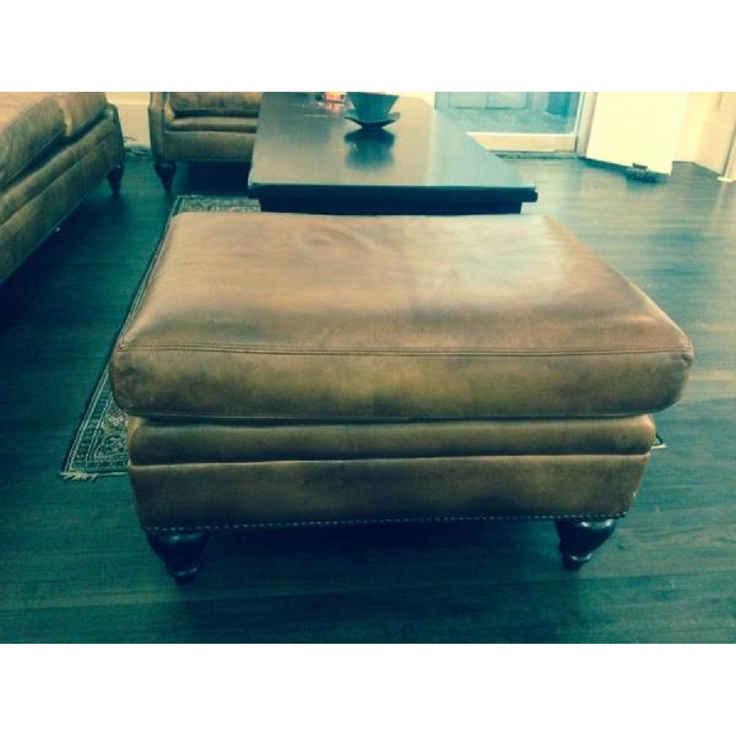 Bernhardt Leather Sofa + Chair & Footrest - image-8