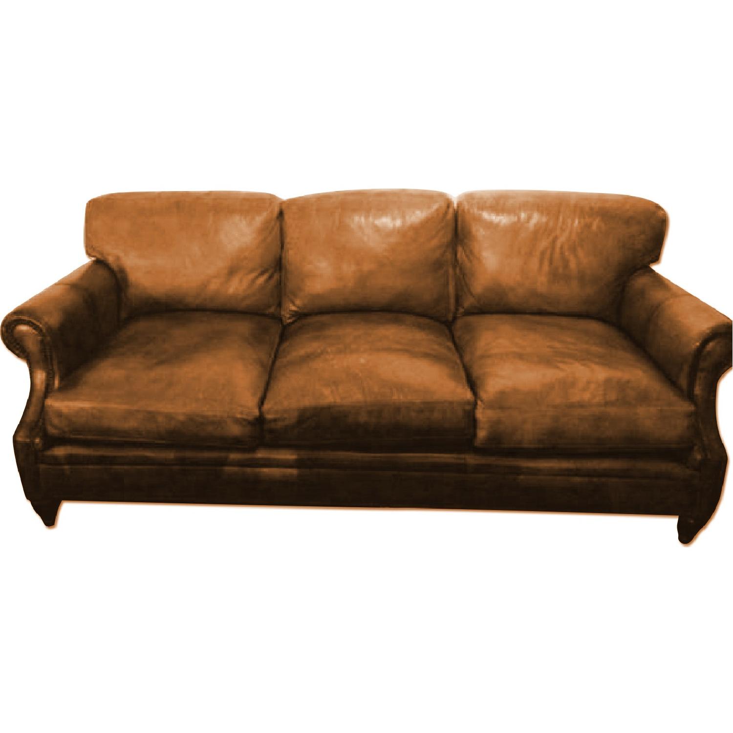 Bernhardt Leather Sofa + Chair & Footrest - image-0