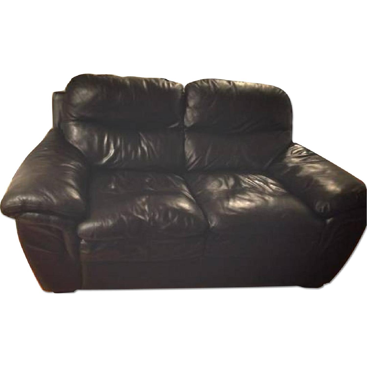 Black Leather Couches - Set of 2 - image-3
