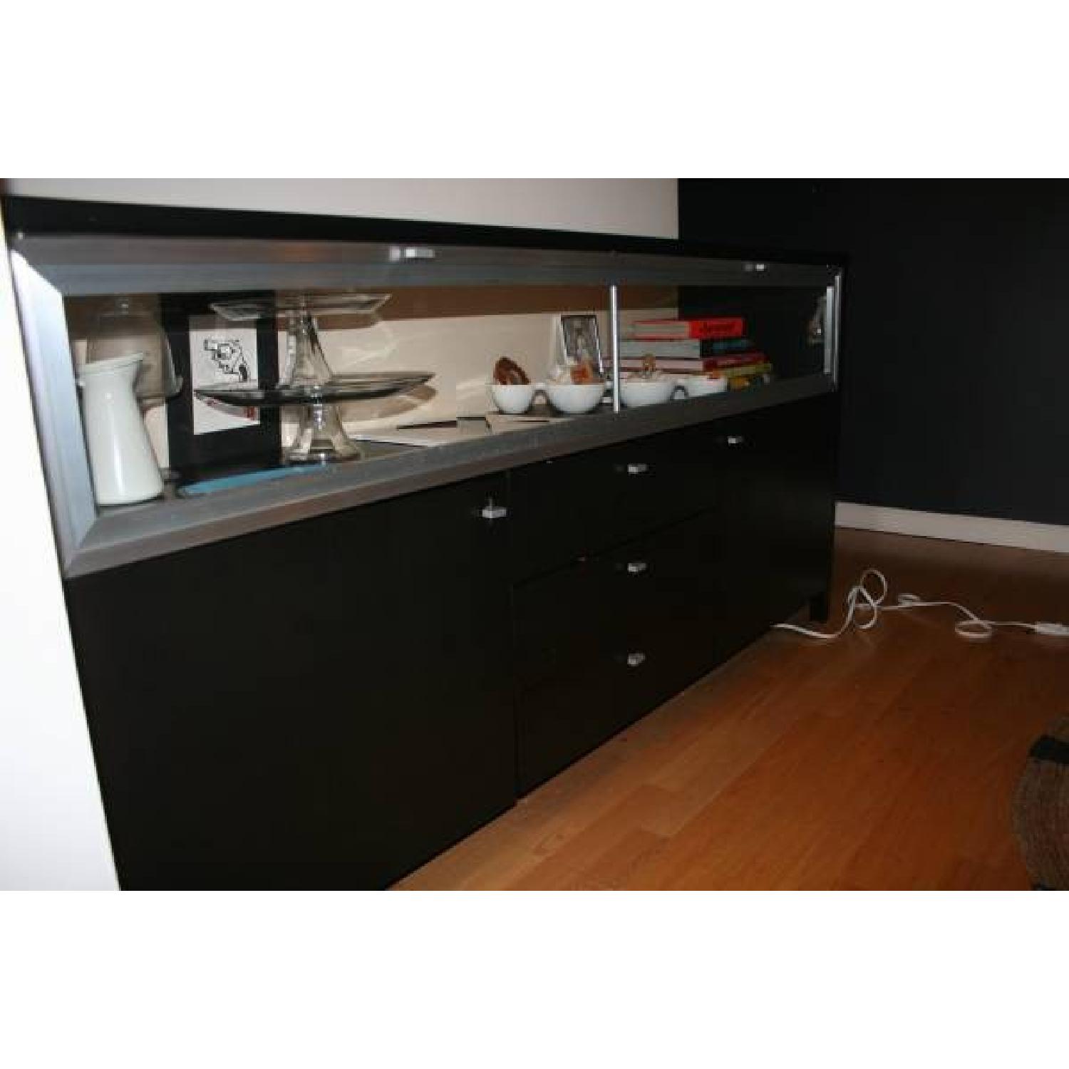 Modern Dark Wood Sideboard - image-1