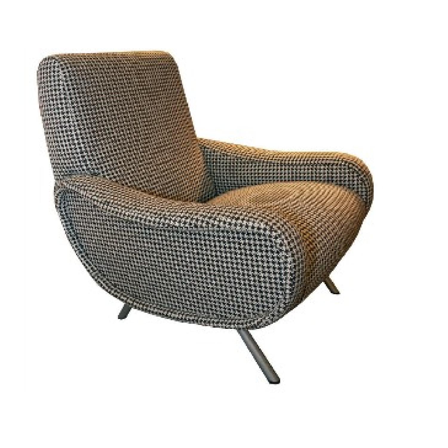 Design Within Reach Marco Zanuso Lady Chair in Black/White Herringbone - image-1