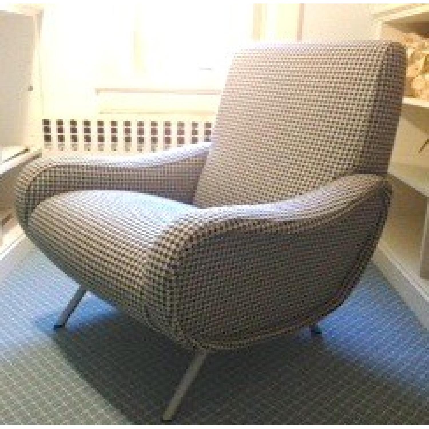 Design Within Reach Marco Zanuso Lady Chair in Black/White Herringbone - image-4