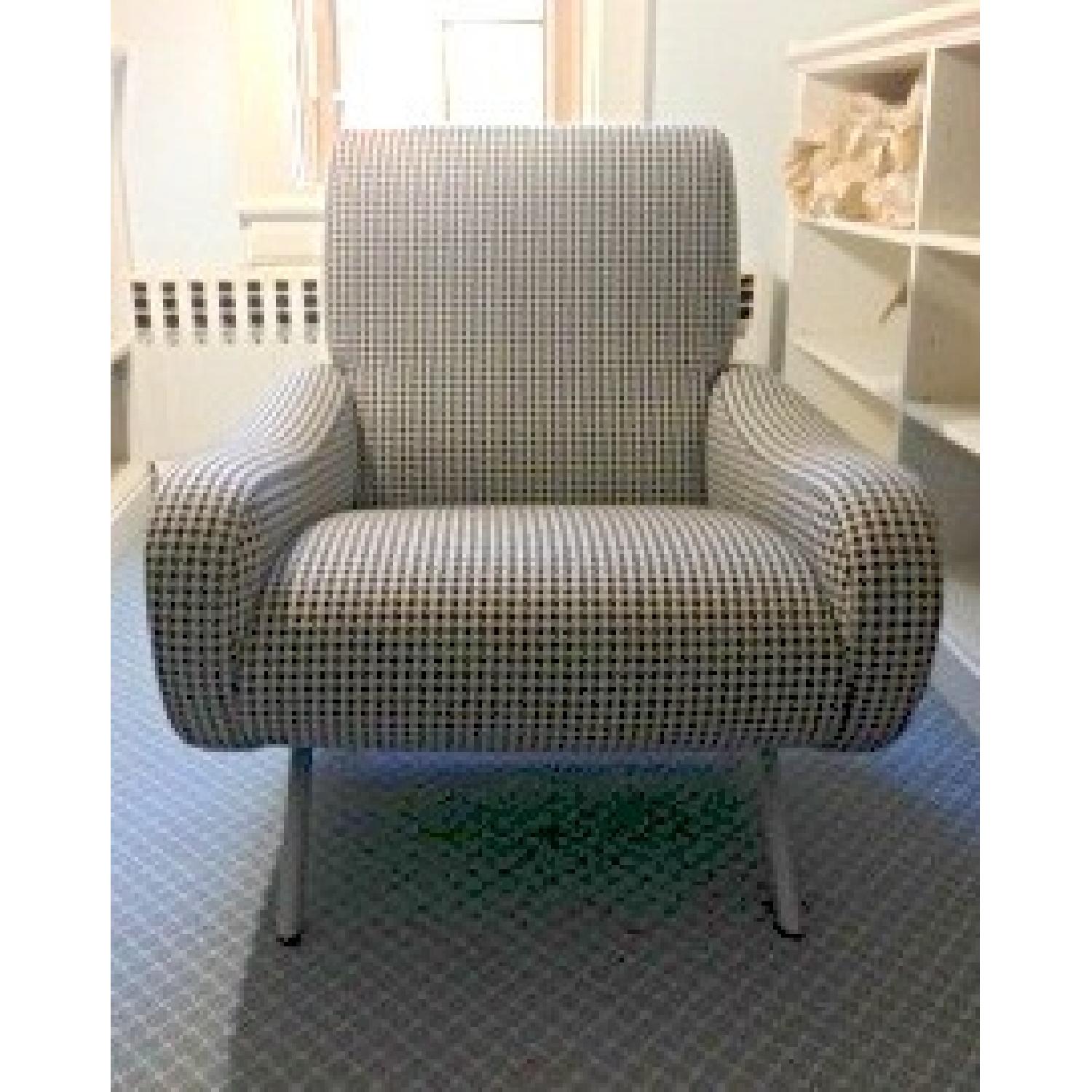 Design Within Reach Marco Zanuso Lady Chair in Black/White Herringbone - image-5