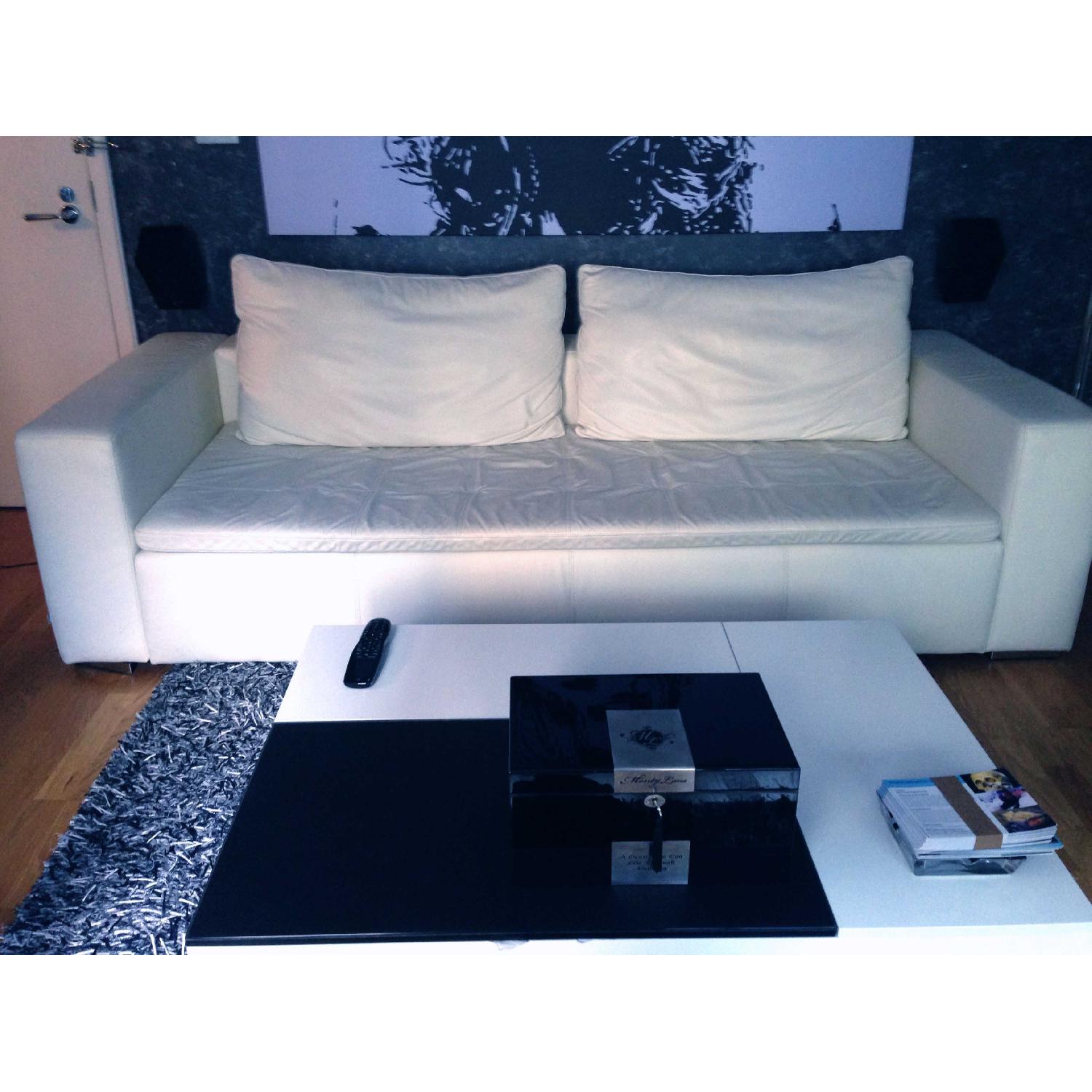 BoConcept White Leather Sofa - image-1