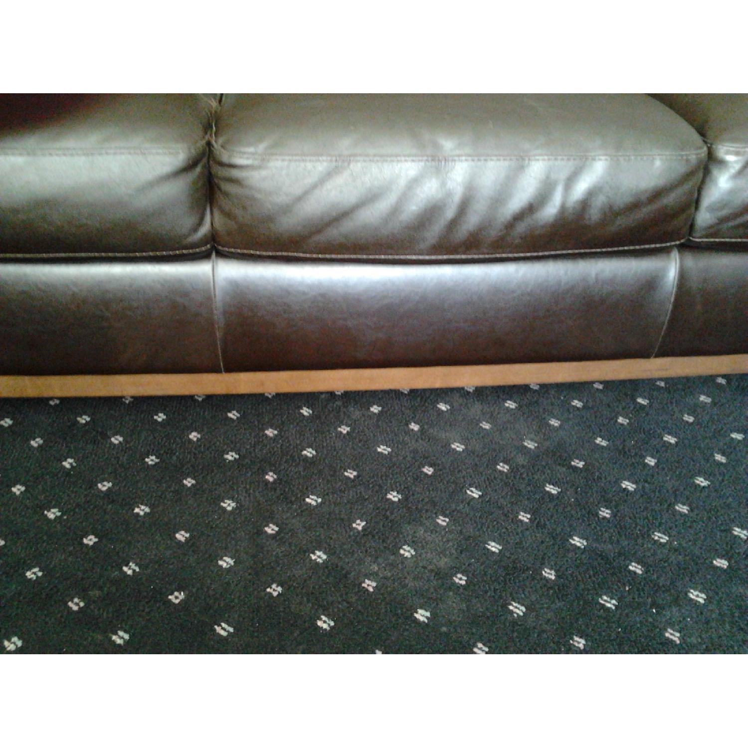 Raymour & Flanigan Natuzzi Italia Brown Leather Sofa - image-10