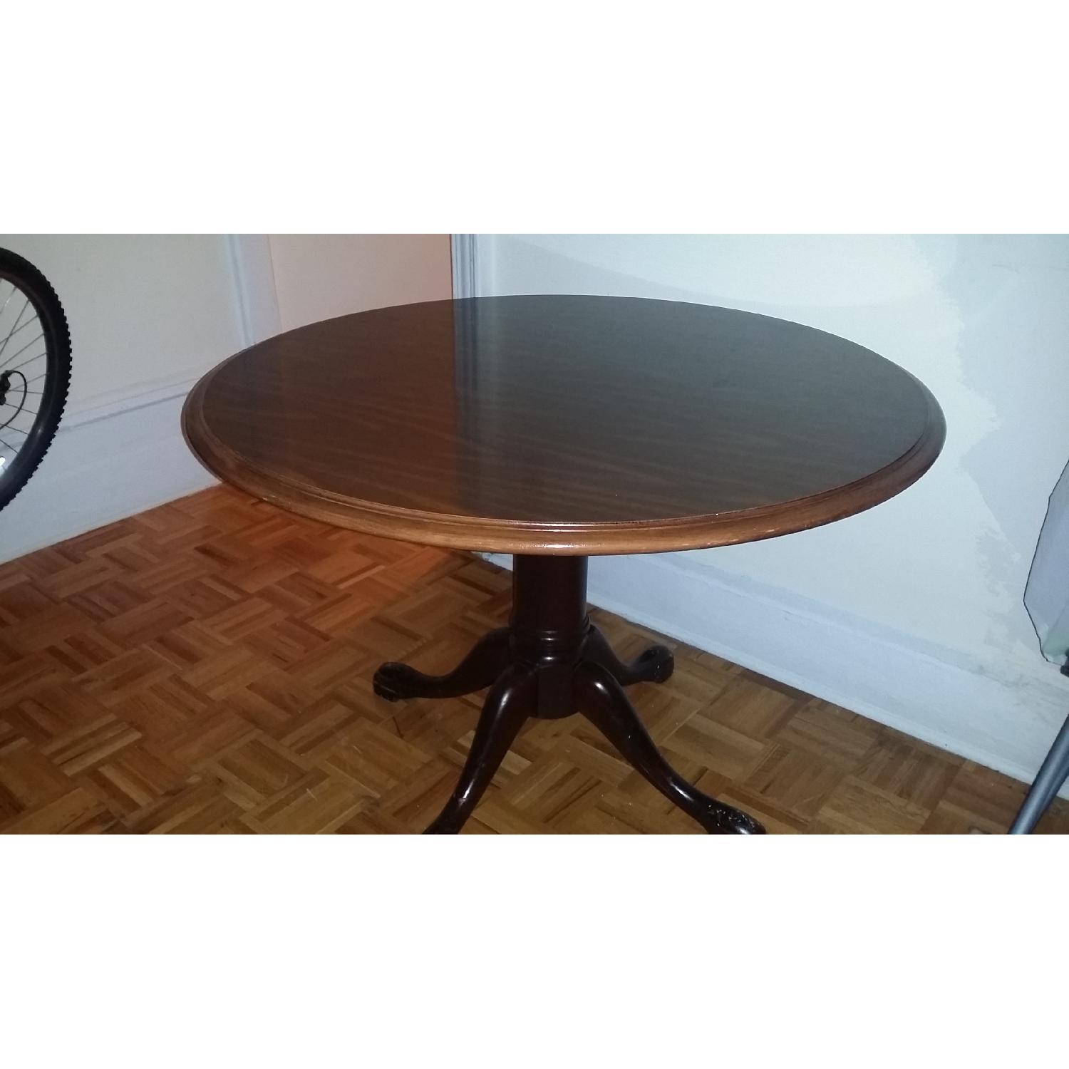 Round Brown Dining Table - image-1