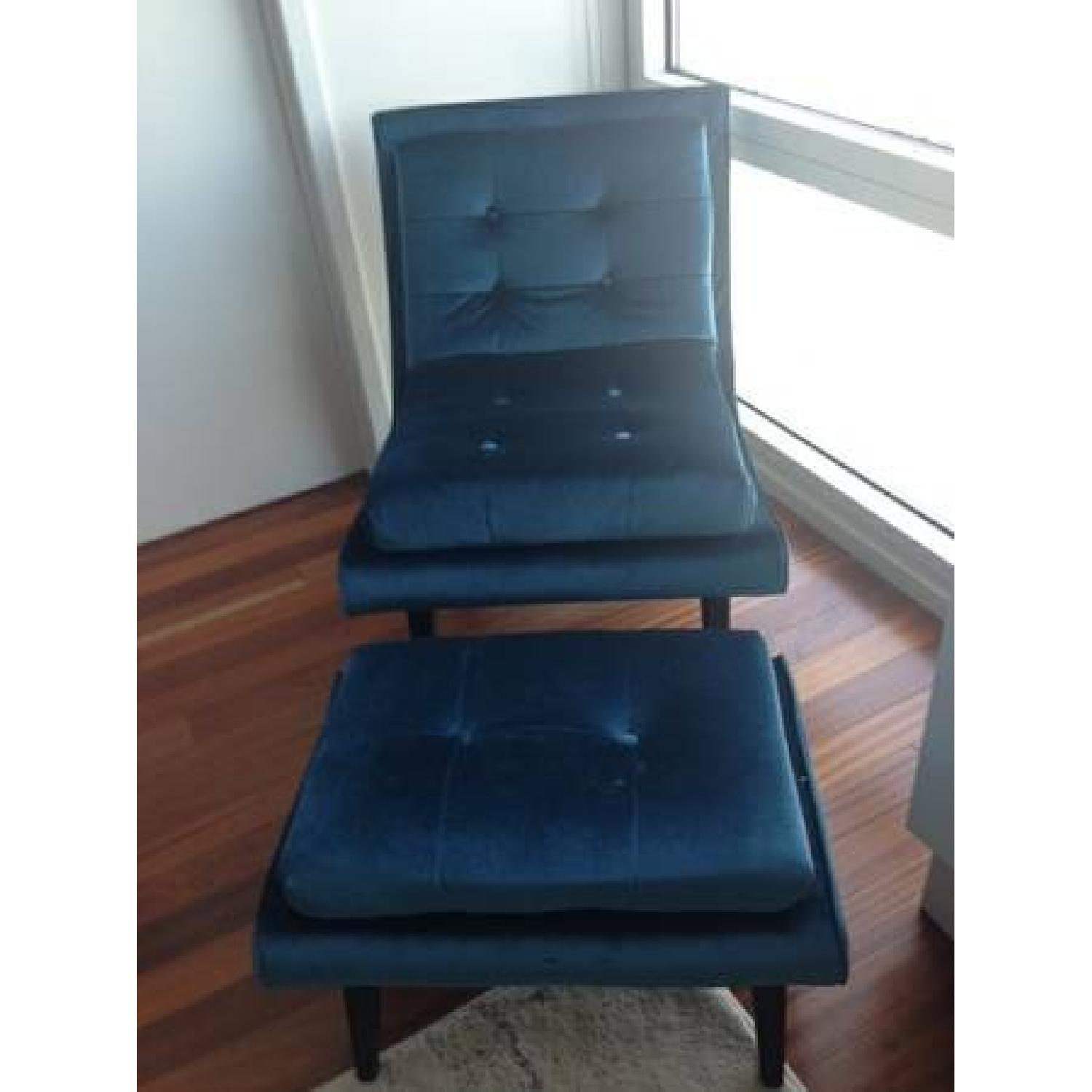 Ikea White Leather Sofa + Chair w/ Ottoman - image-4