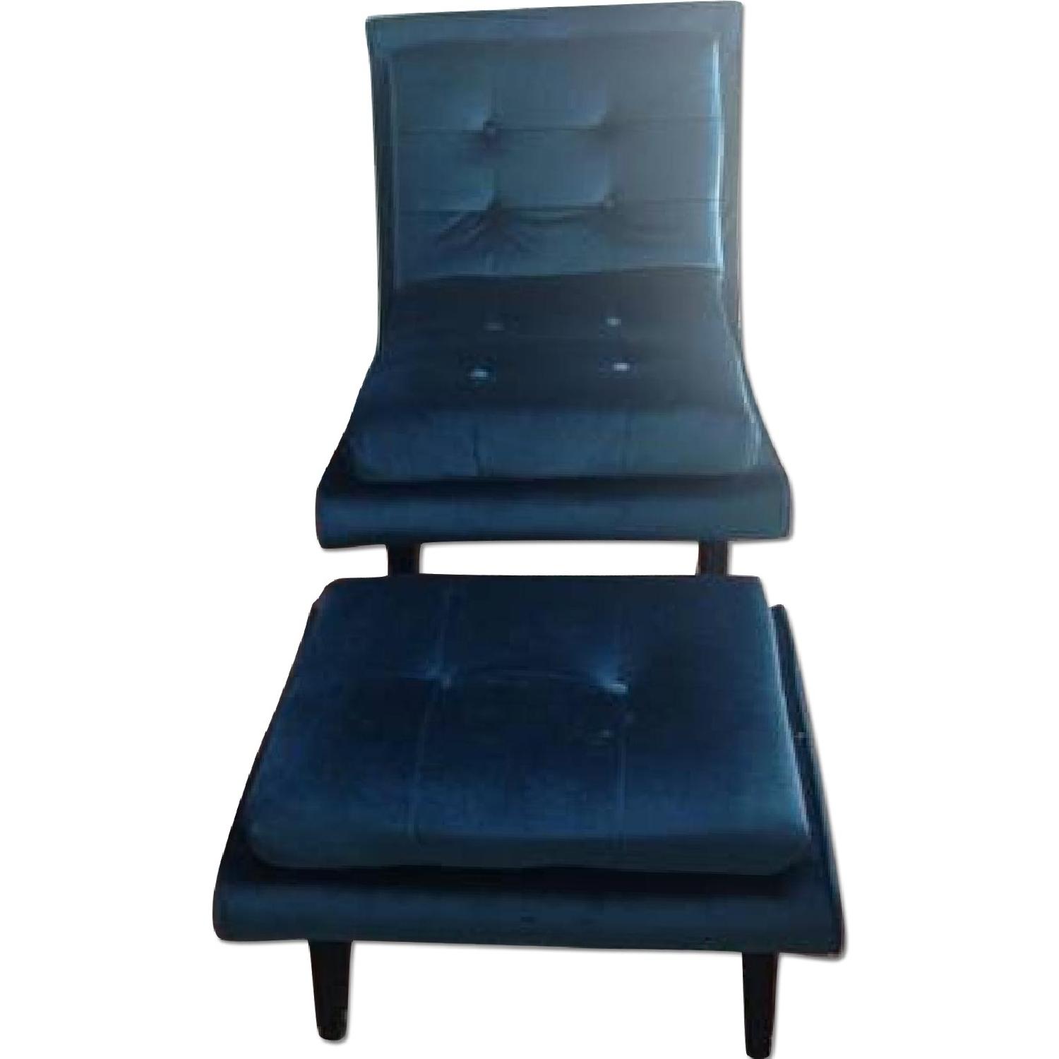 Ikea White Leather Sofa + Chair w/ Ottoman - image-5