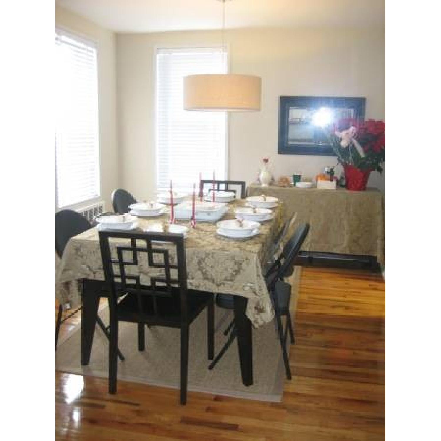 Expandable Dining Room Table w/ 4 Chairs + Hutch - image-4