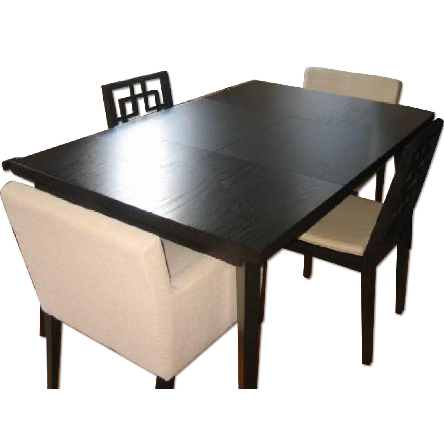 Expandable Dining Room Table w/ 4 Chairs + Hutch - image-0