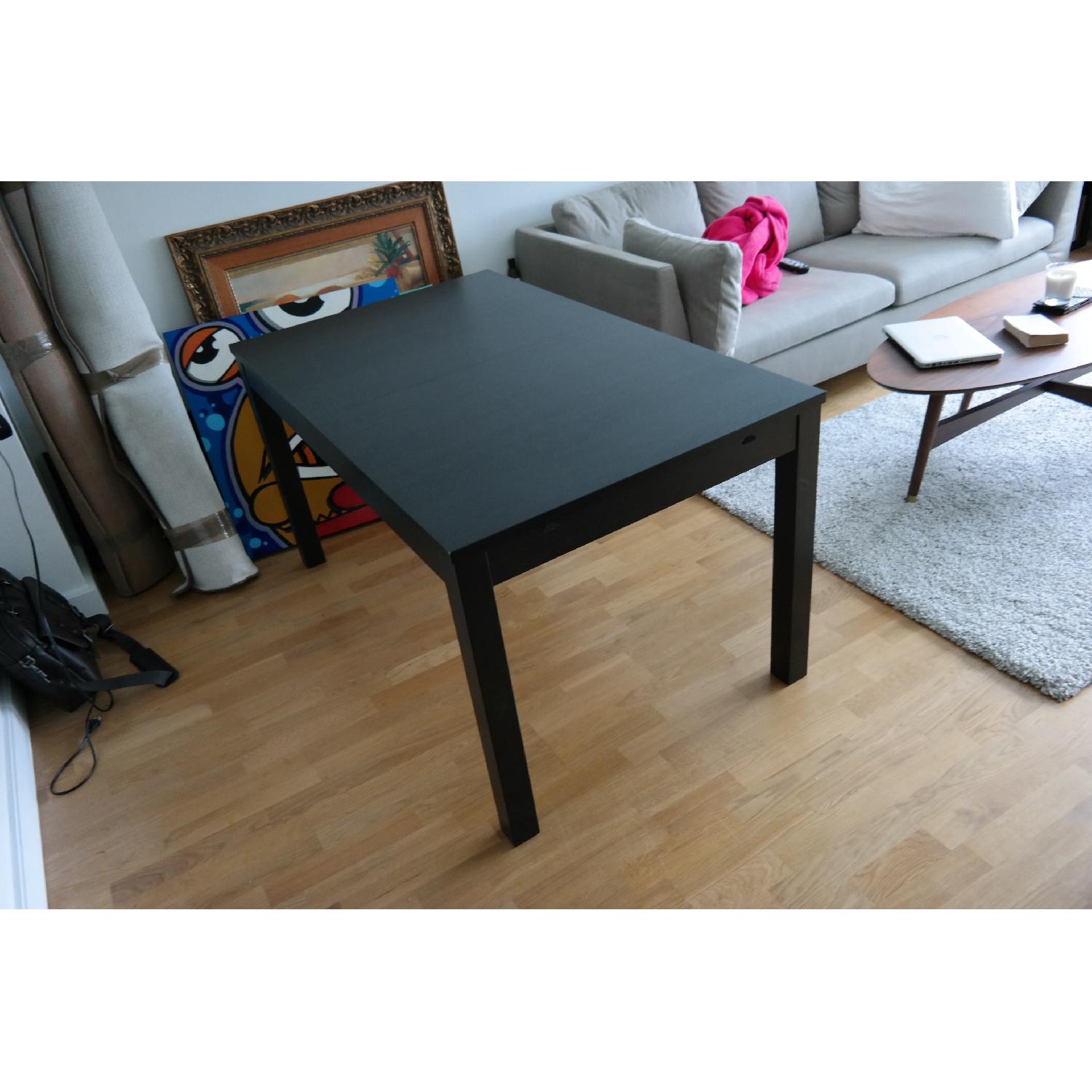 Ikea Dark Brown Extendable Dining Room Table - image-1