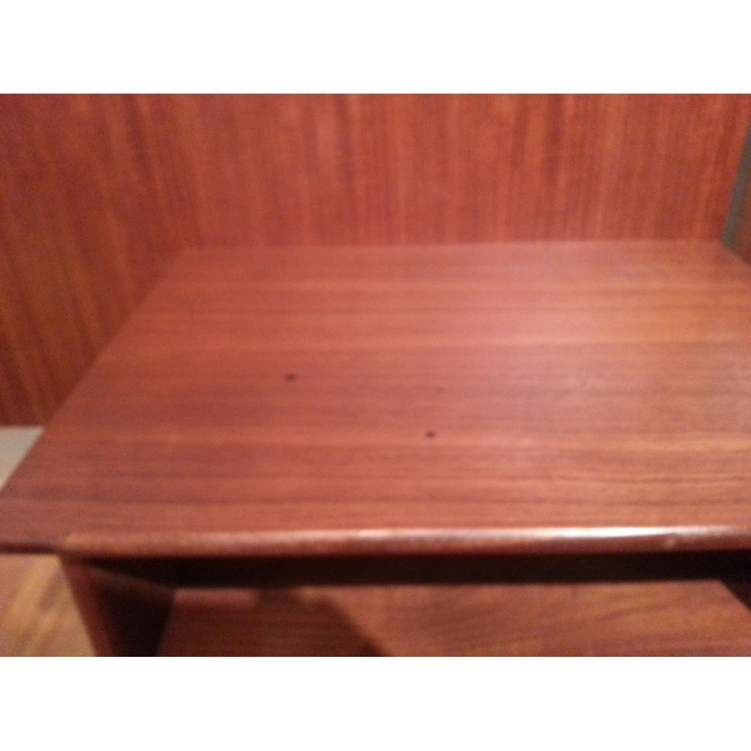 Teak Mid-Century Modern Full-Sized Headboard w/ Floating Nightstands - image-4