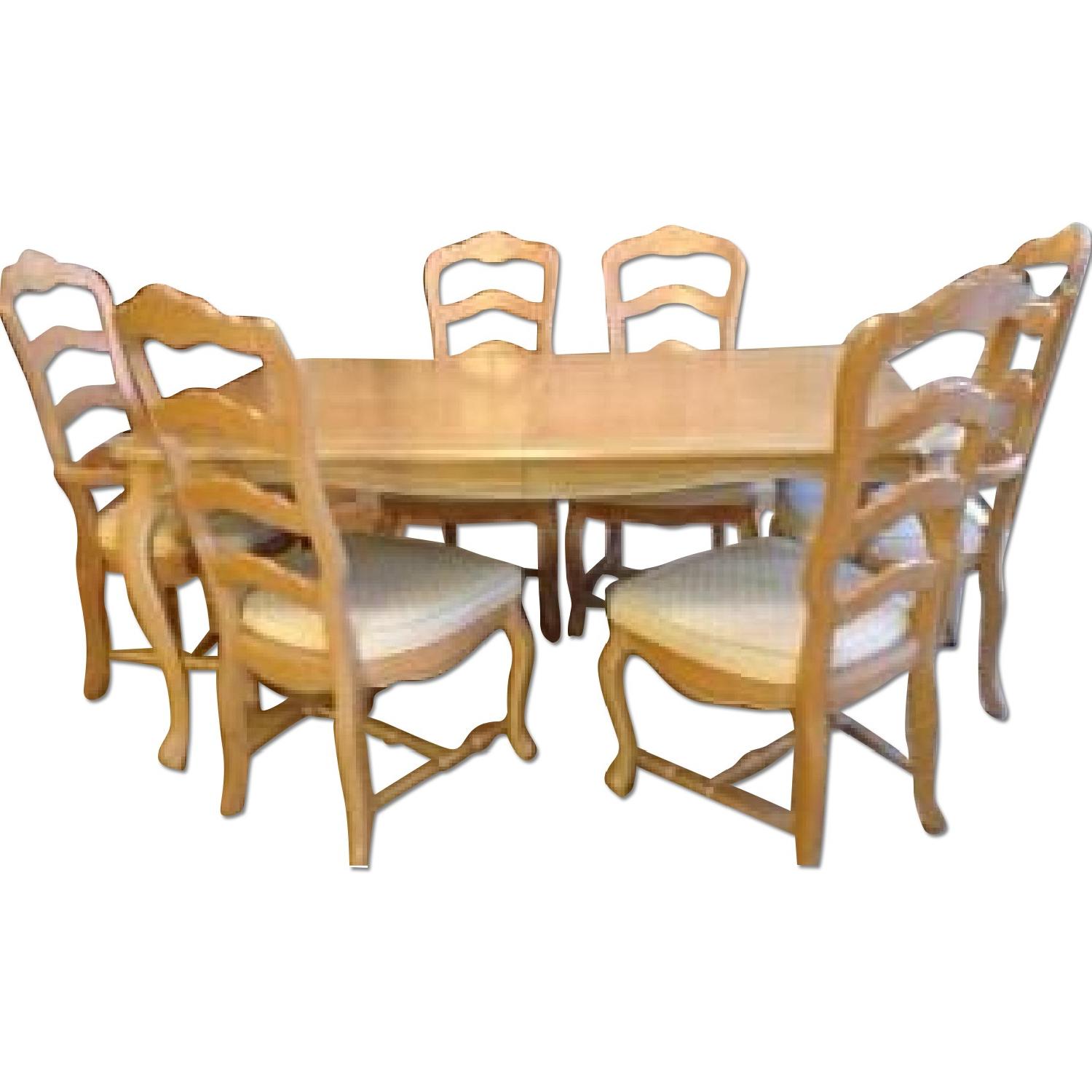 French Provincial Dining Room Table w/ 6 Chairs AptDeco