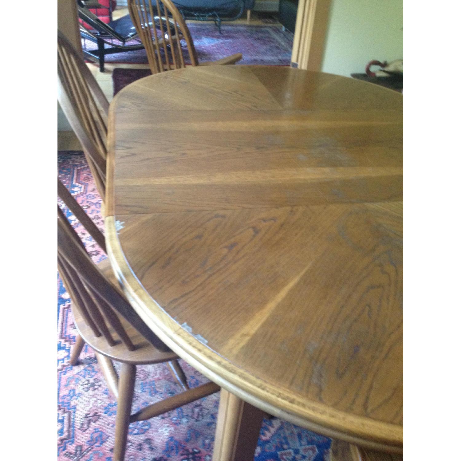 Sturdy Oak Dining Table w/ 6 Chairs - image-3