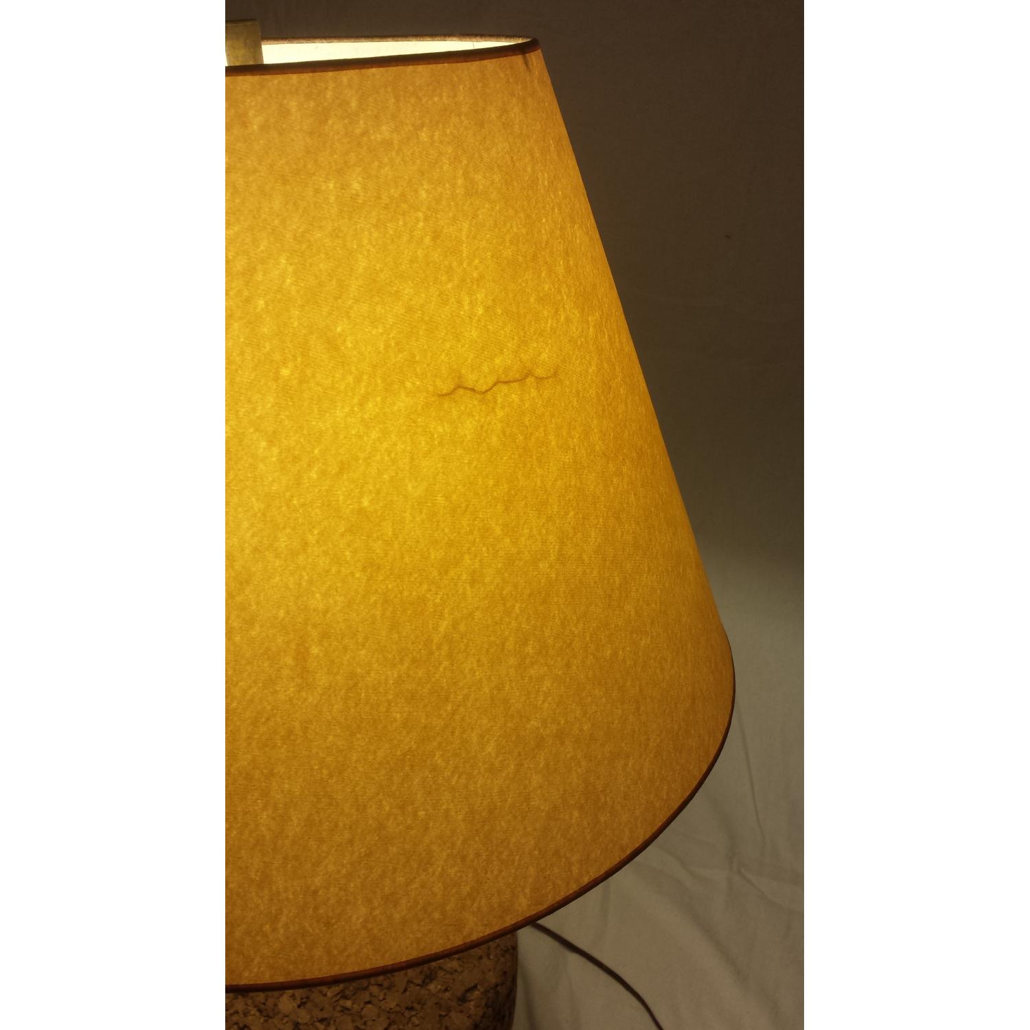Vintage Mid Century Cork & Wood Sculpted Table Lamp - image-6