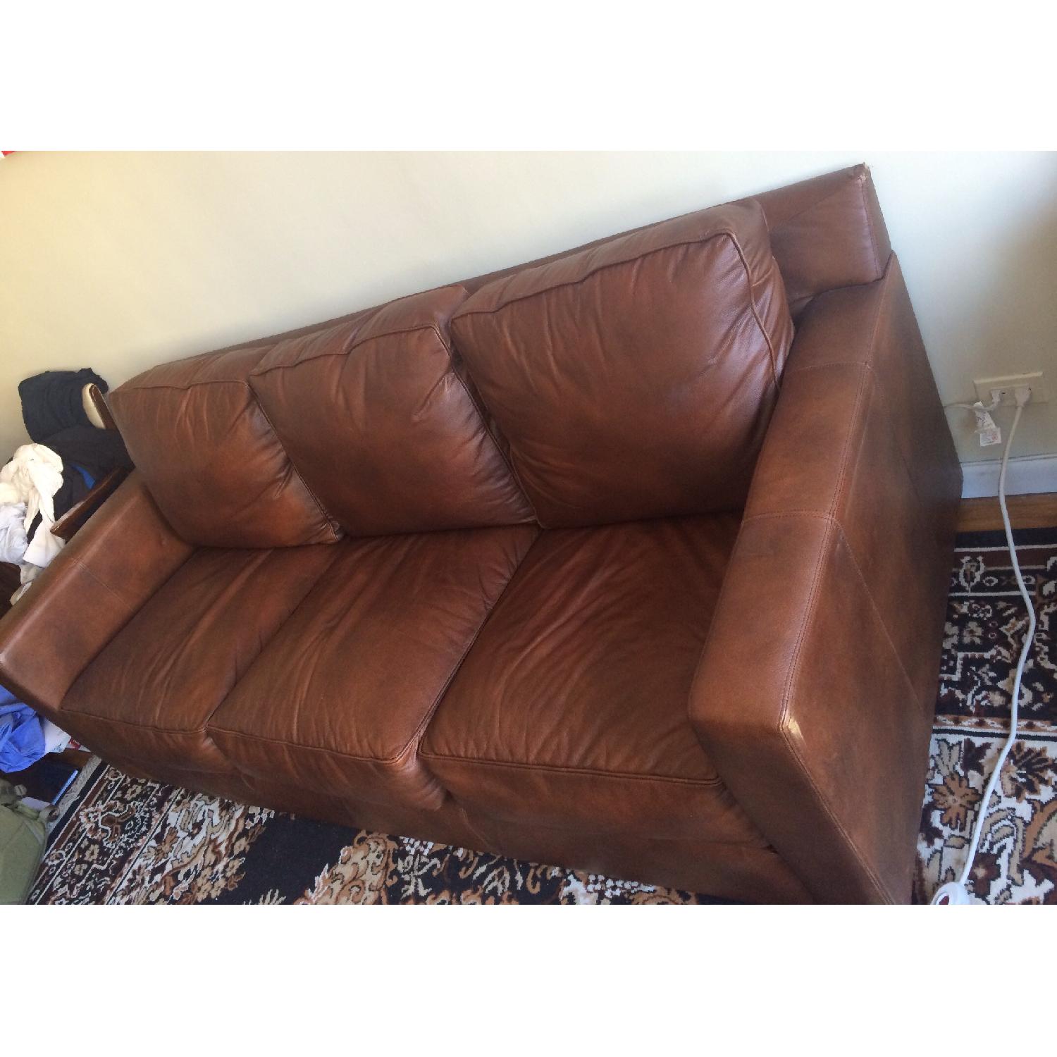 Thomasville Brown Leather Sofa - image-2