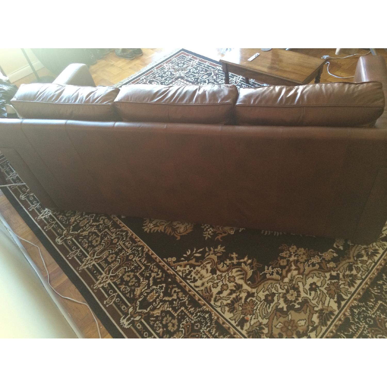 Thomasville Brown Leather Sofa - image-4