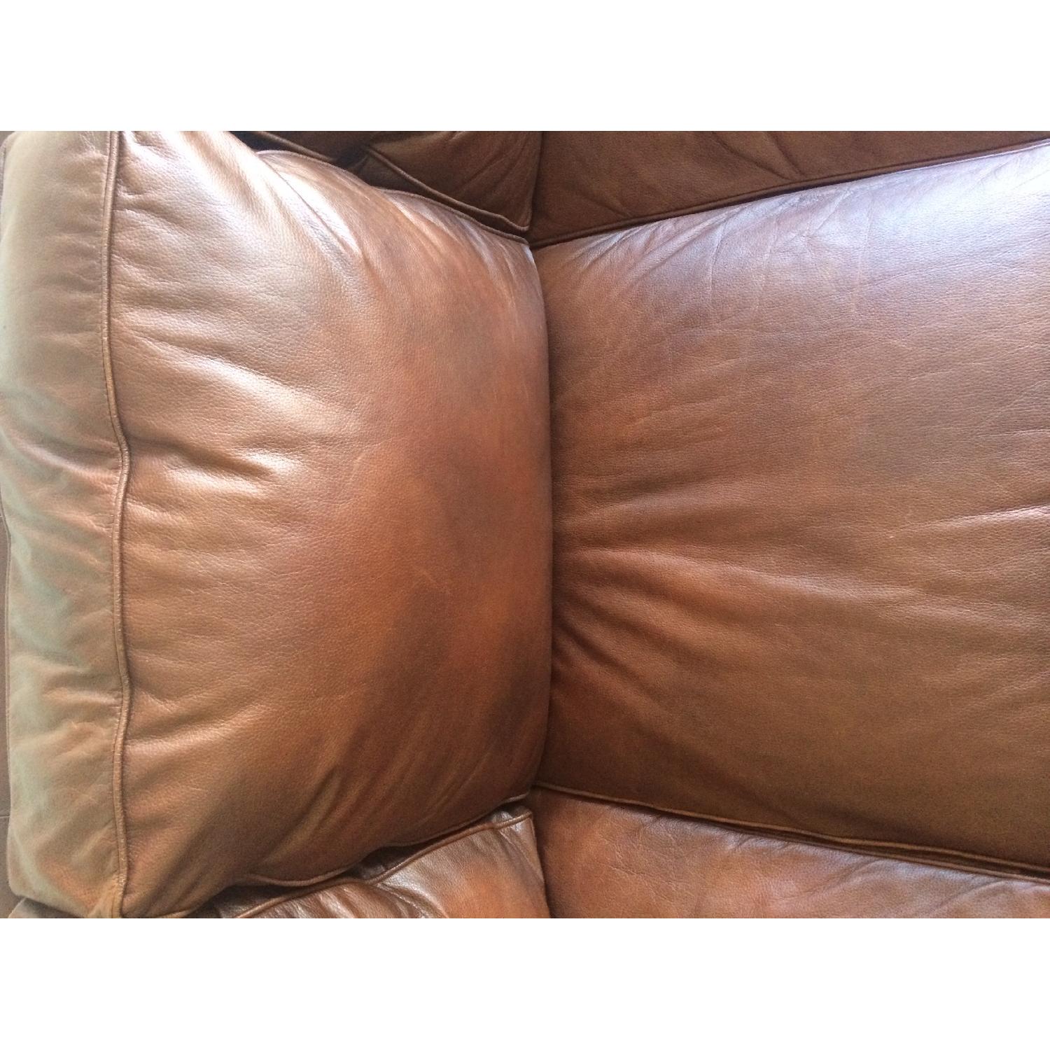 Thomasville Brown Leather Sofa - image-6