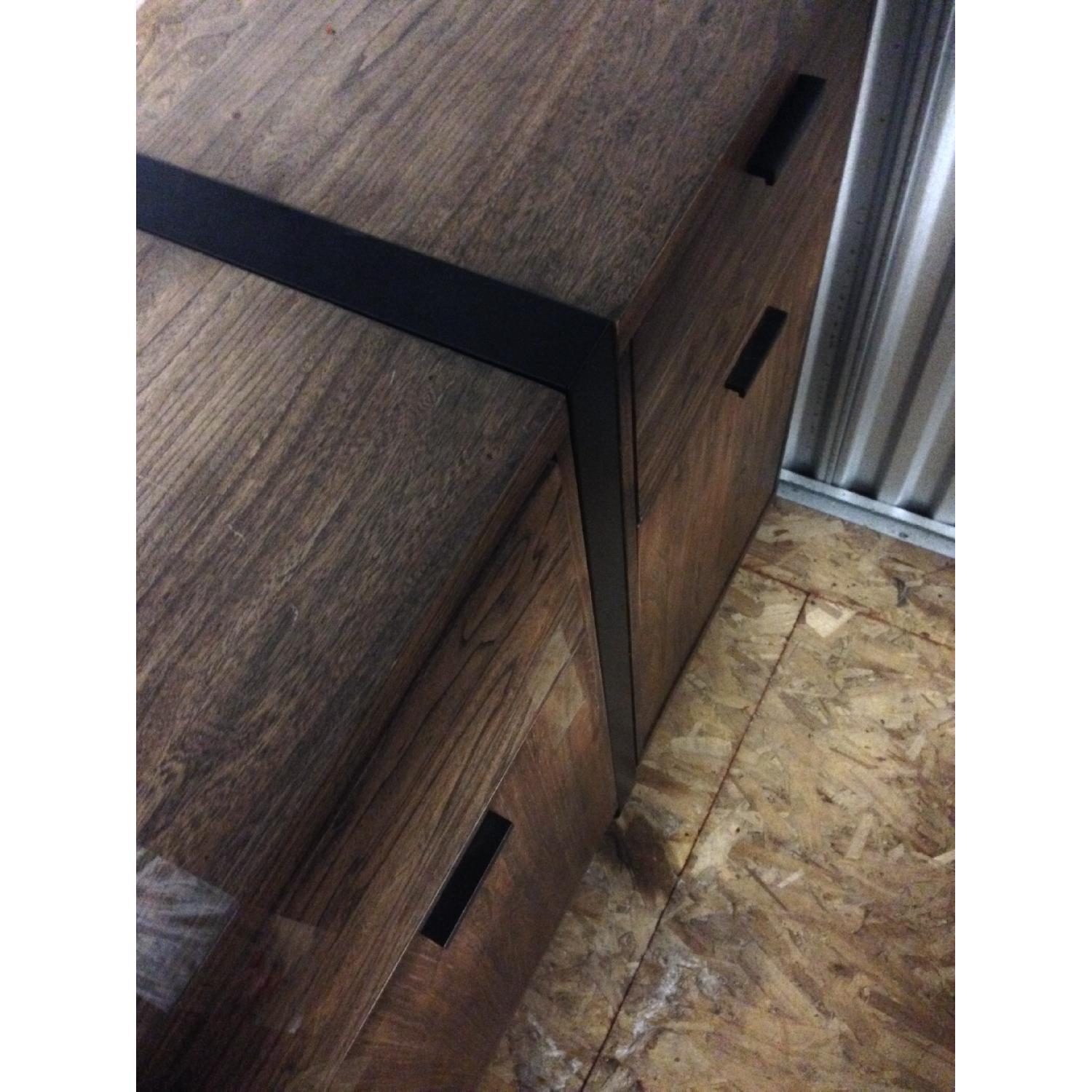 All Modern Walnut Iron Cast Wooden Chest Drawer - image-1