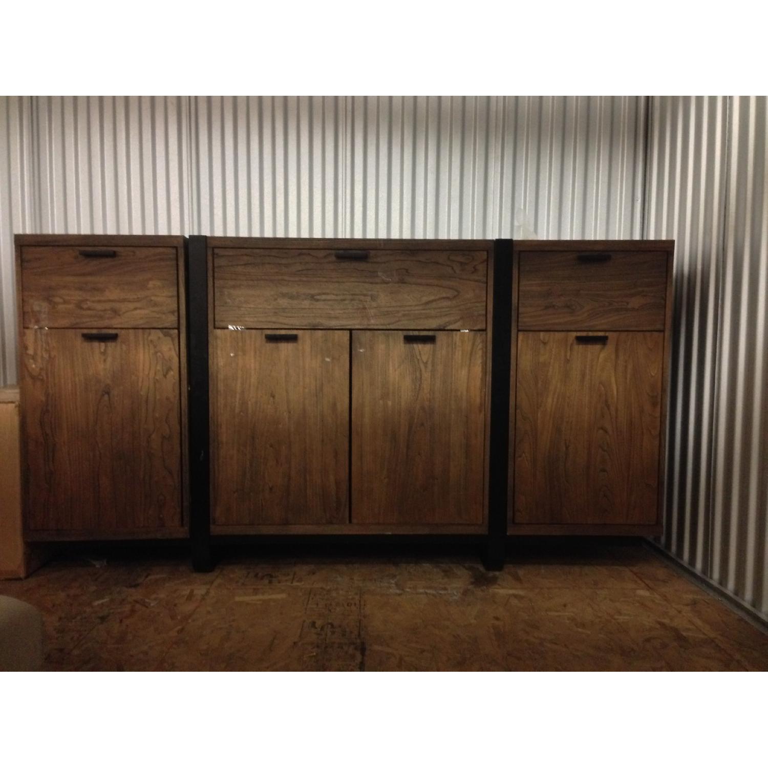 All Modern Walnut Iron Cast Wooden Chest Drawer - image-7