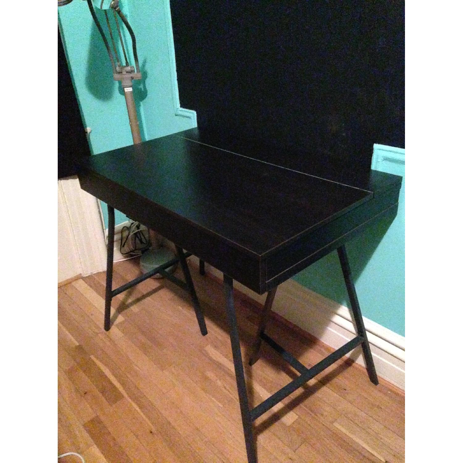 Ikea Vika Veine Desk Table Top w/ Lerberg Trestle Legs - image-1