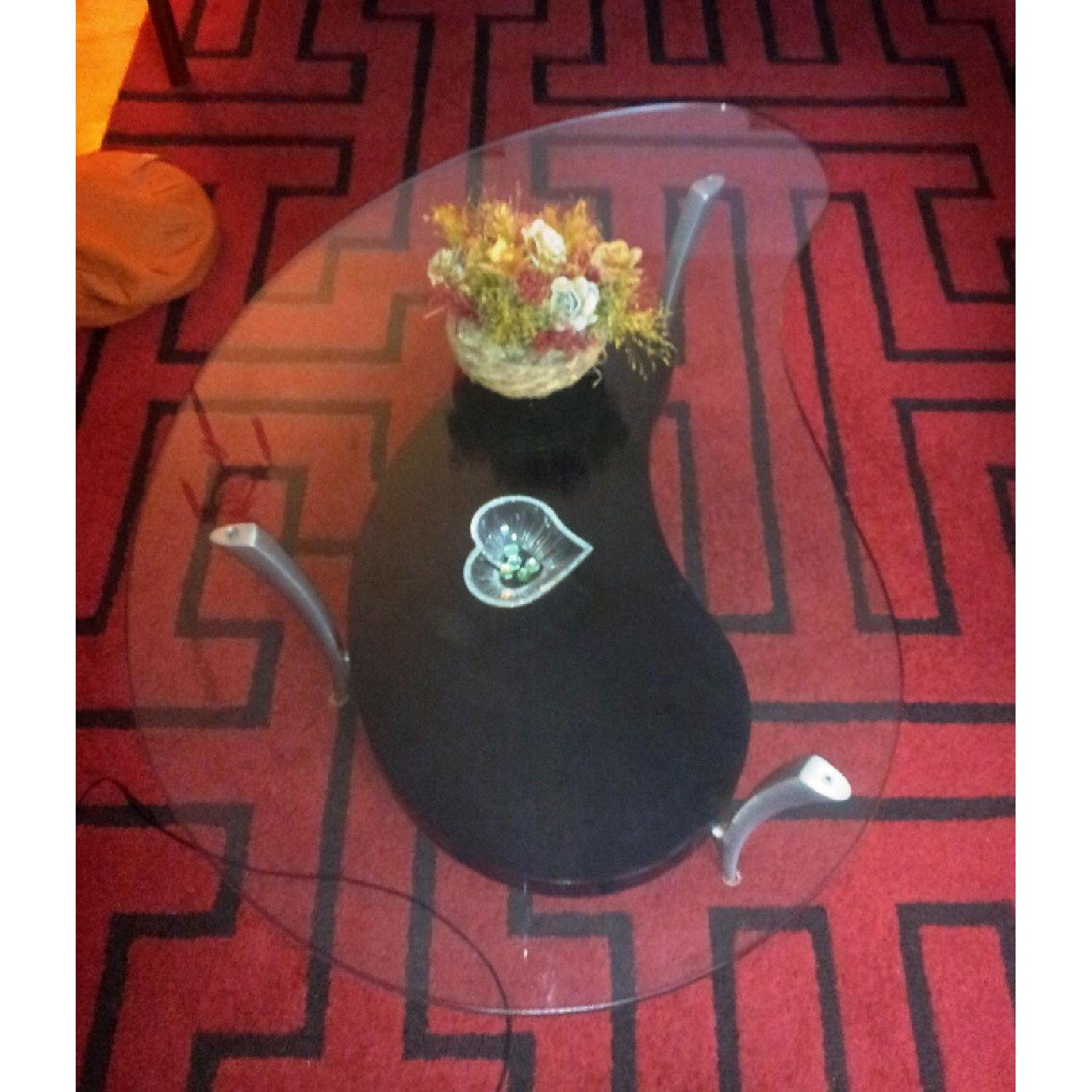 Jensen & Jensen Kidney Shaped Glass Coffee Table - image-1