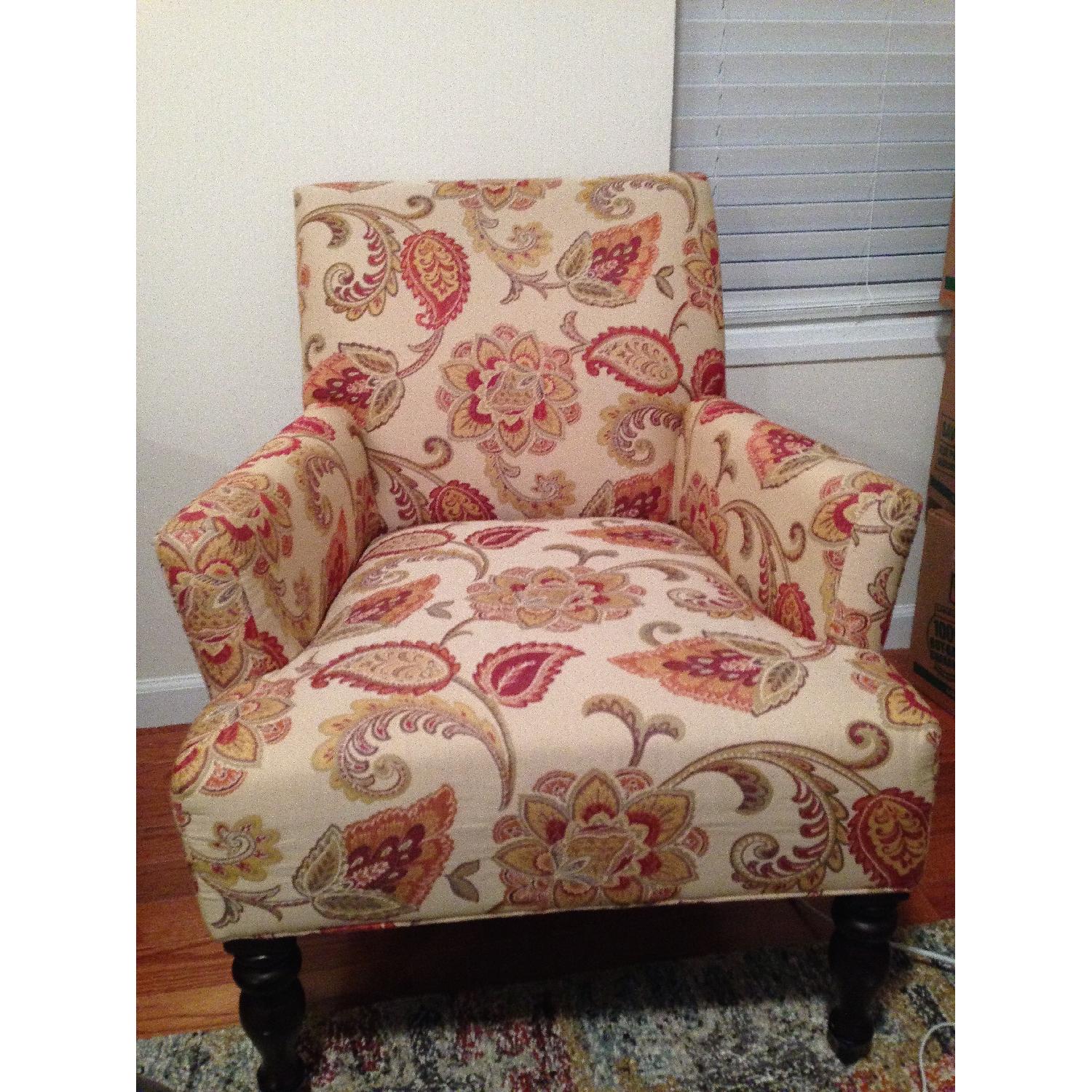 Pier 1 Upholstered Paisley Pattern Chairs - 2 Available - image-3