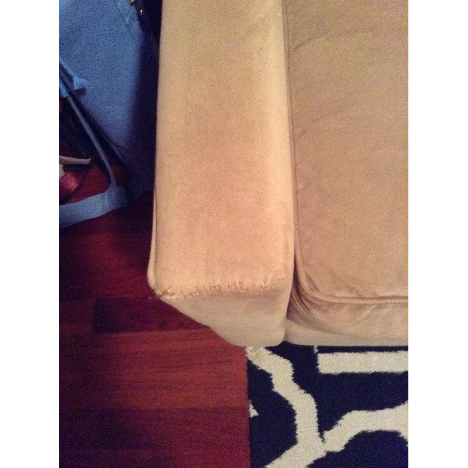 Raymond & Flanigan Tan/Beige Microfiber Couch - image-3